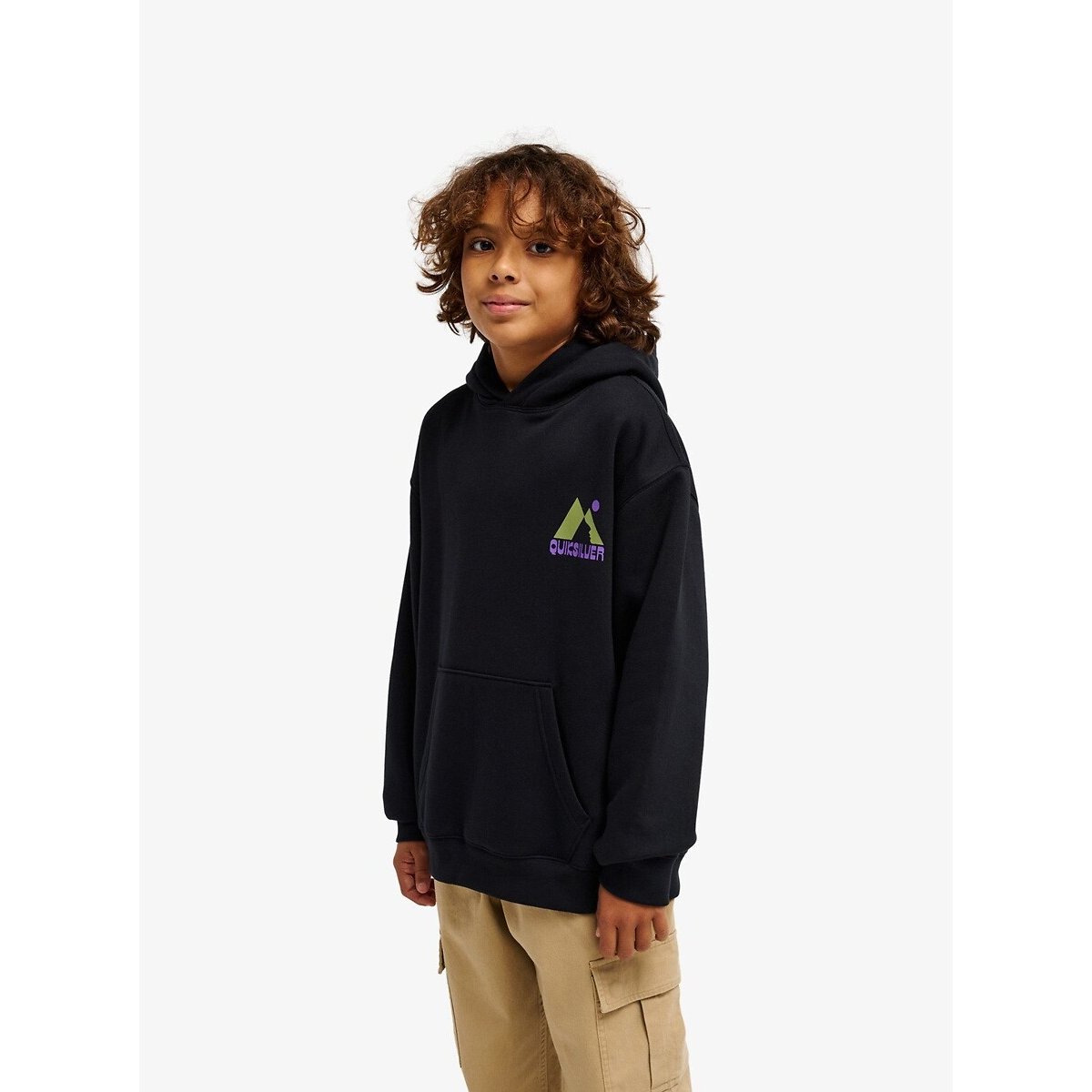 Sweat à capuche, en molleton, imprimé dos noir, QUIKSILVER