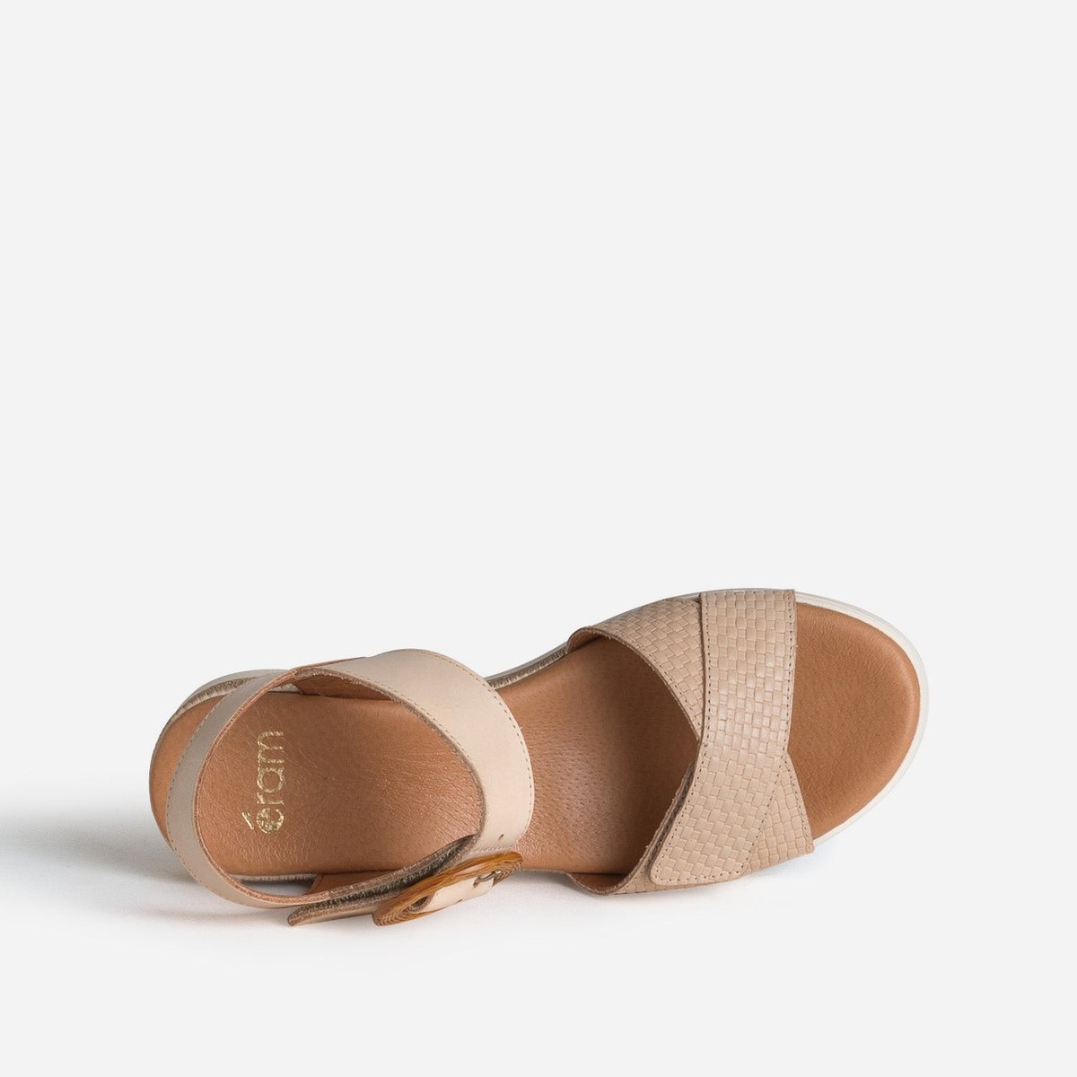 Sandale À Talon en cuir TASLIMETTE. beige, ERAM