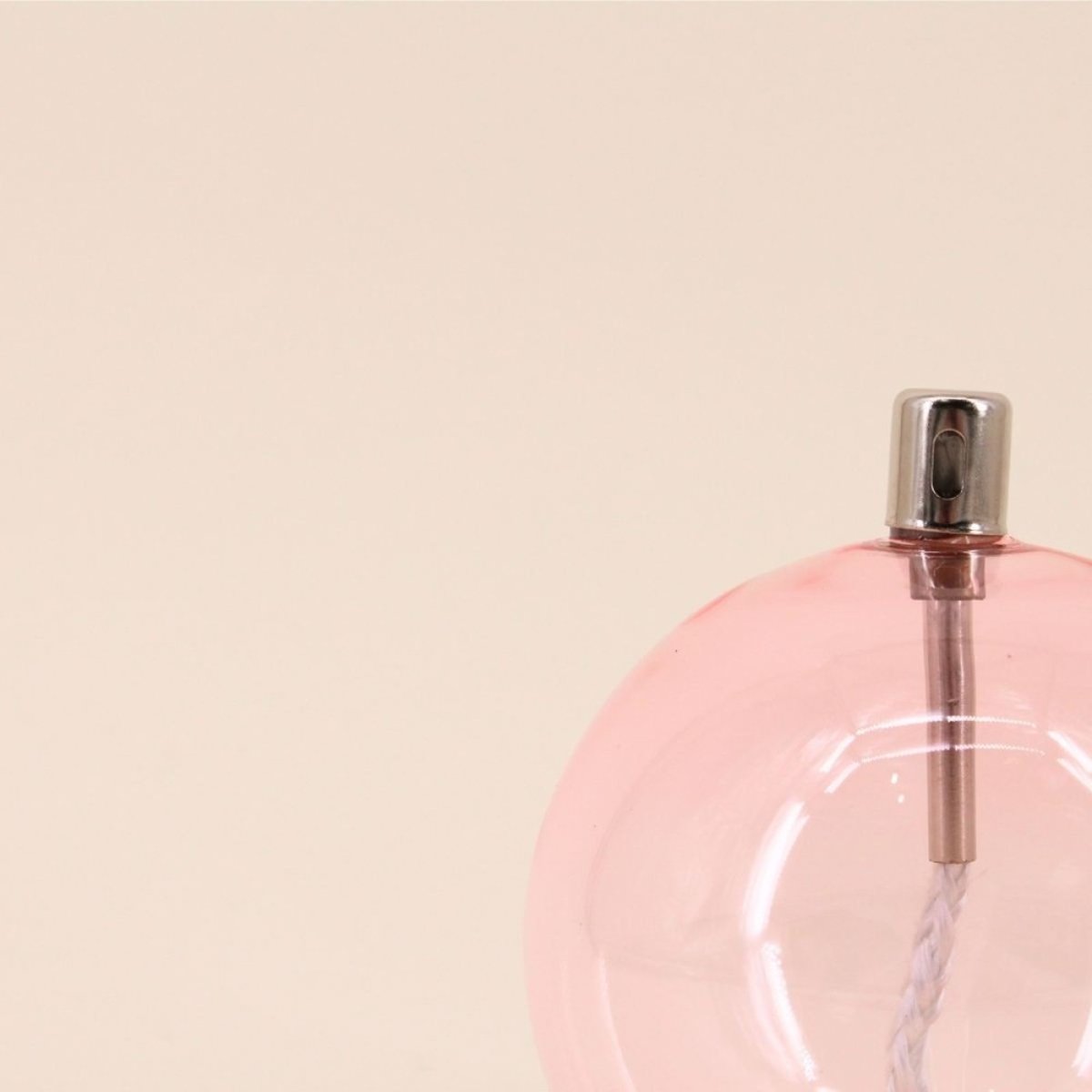 Lampe à huile sphère en verre soufflé 11cm rose, BAZAR DE LUXE