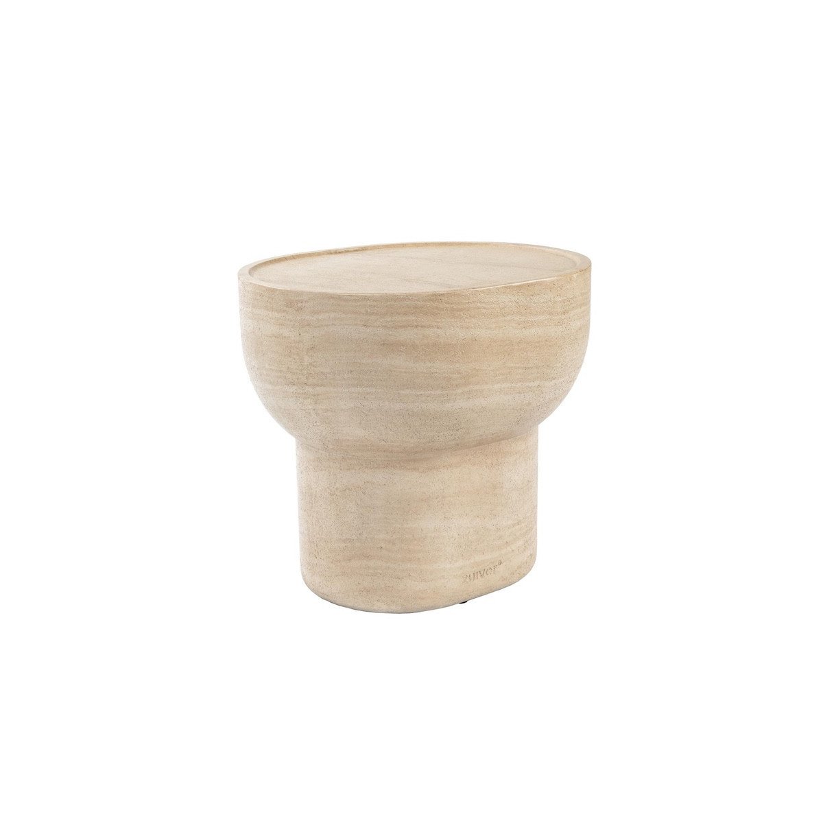 Table basse ronde en béton finition travertin - NOBLE beige, ZUIVER