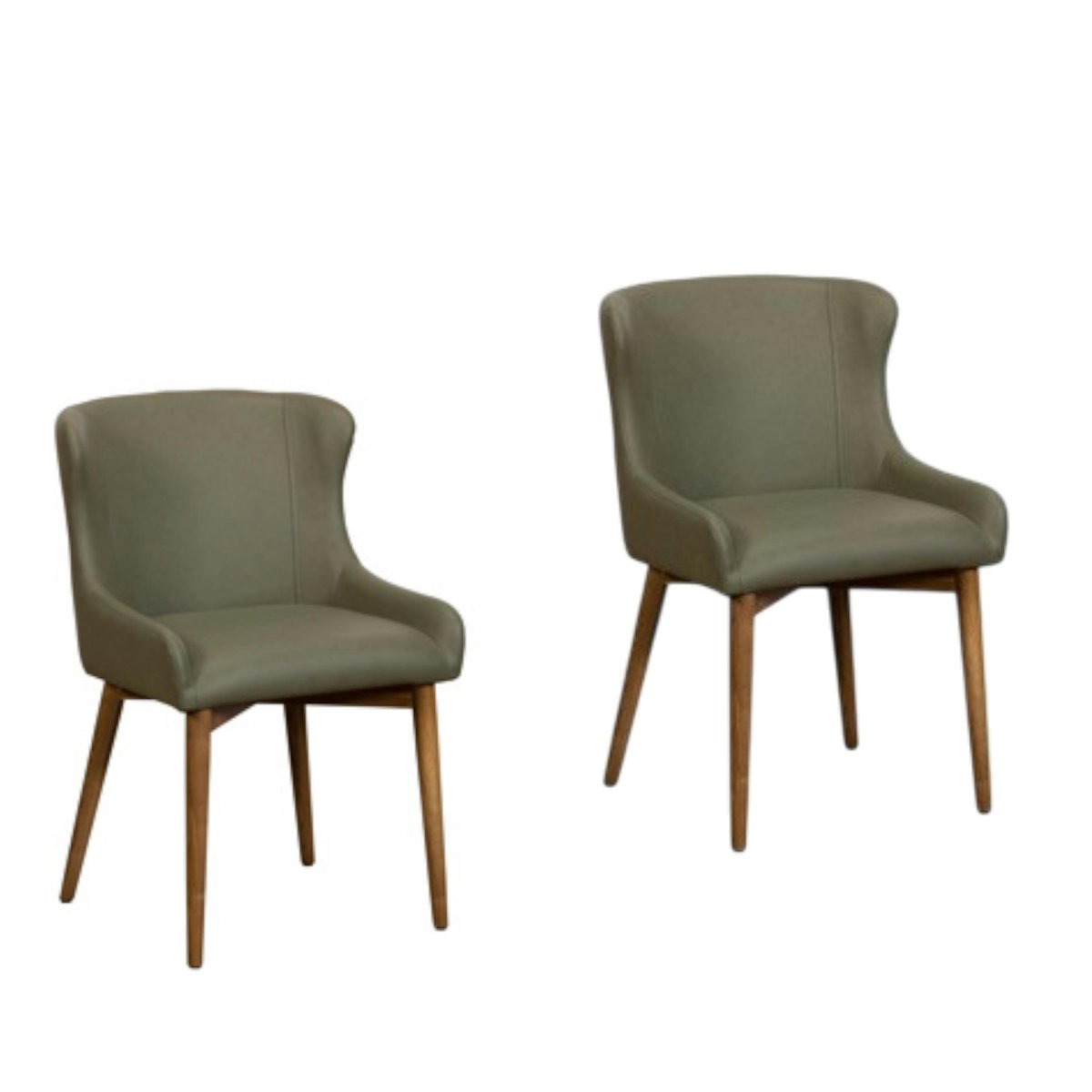 Chaise vintage dossier enveloppant (lot de 2) LARIO vert, PIER IMPORT