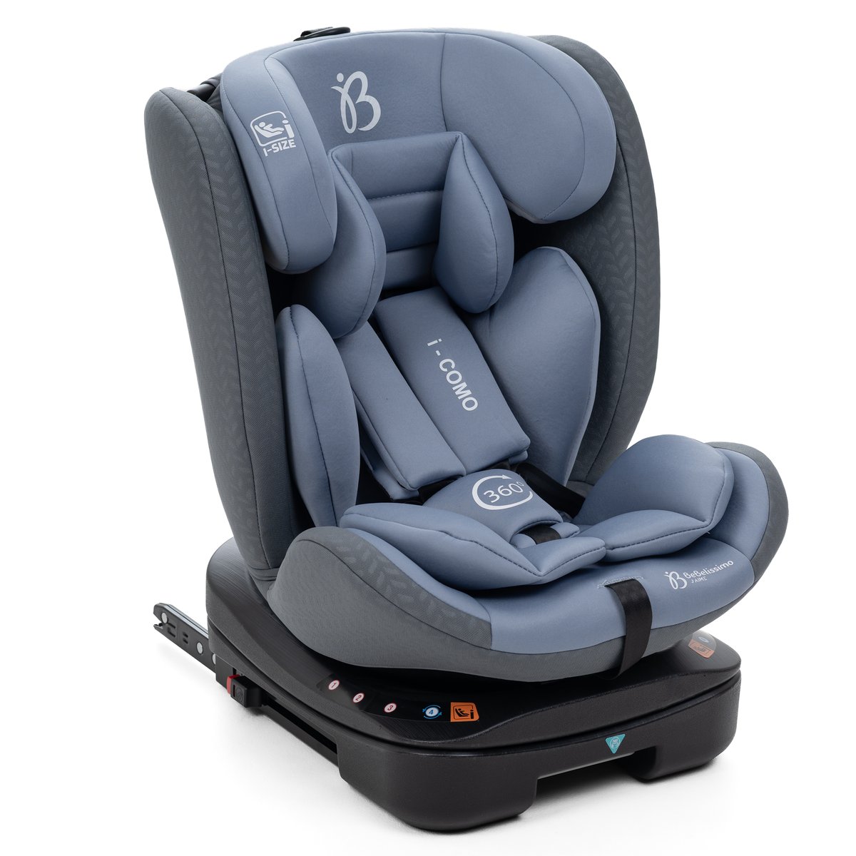 Bebelissimo - Siège auto Isofix - pivontant 360 ° - 40-150 cm - 0-36kg i- COMO gris couleur unique, BEBELISSIMO J'AIME