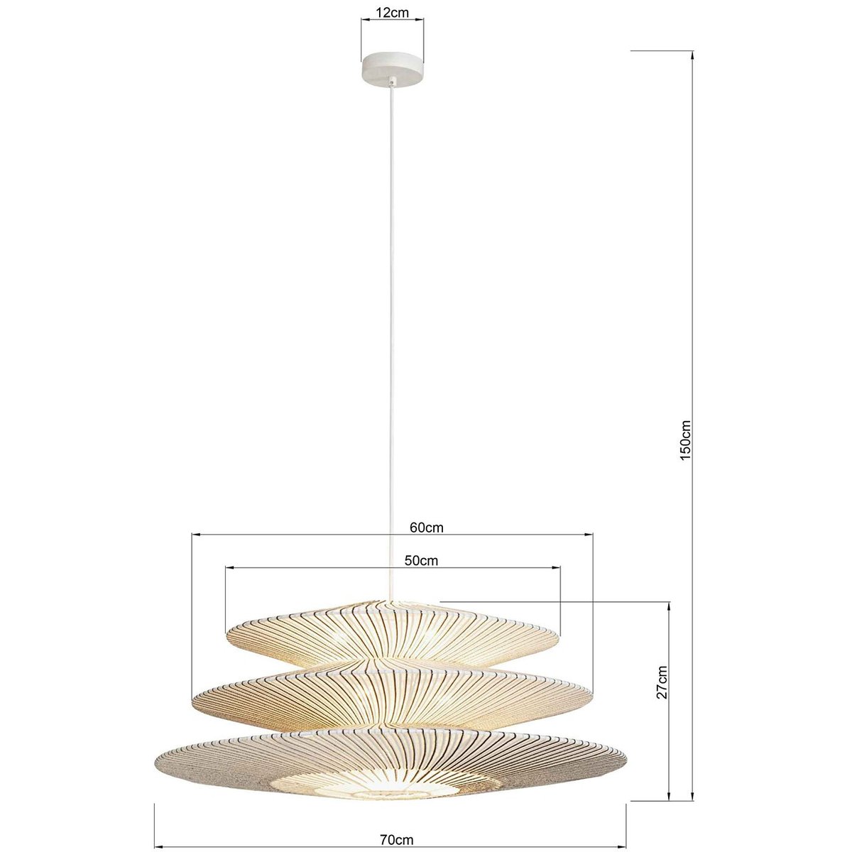 Suspension en acier et terylène, FACILE TRE noir et blanc, KARE DESIGN