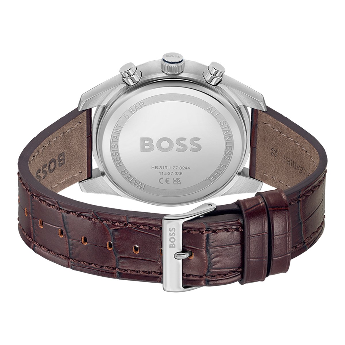 Montre Analogique  SKYTRAVELLER argenté bleu marron, BOSS