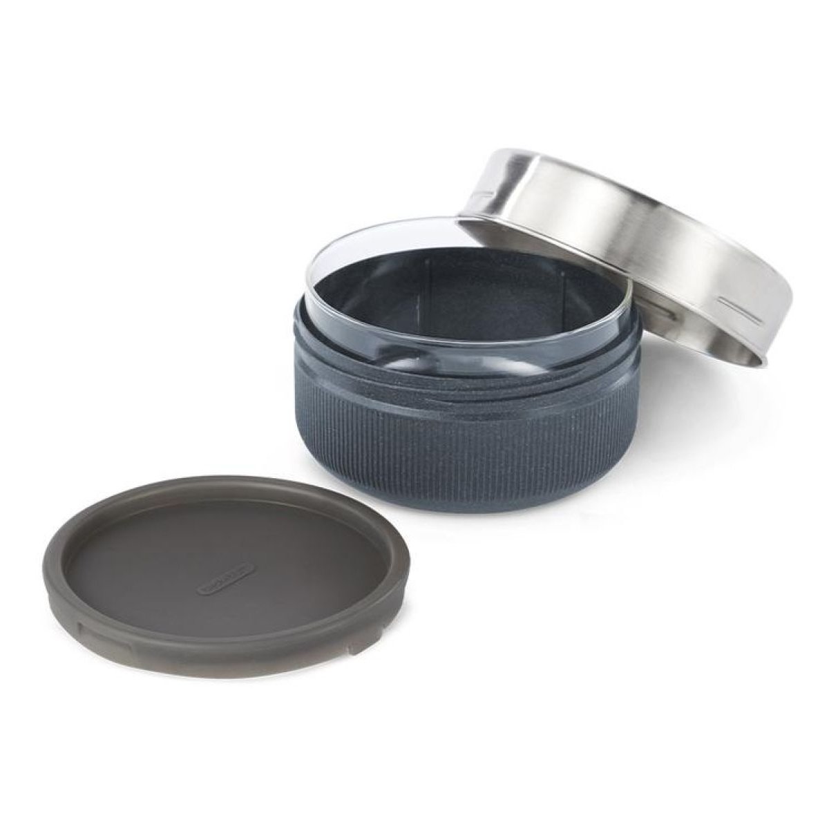 Lunch box verre et acier 750 ml slate ø14,5 cm couleur unique, BLACK + BLUM