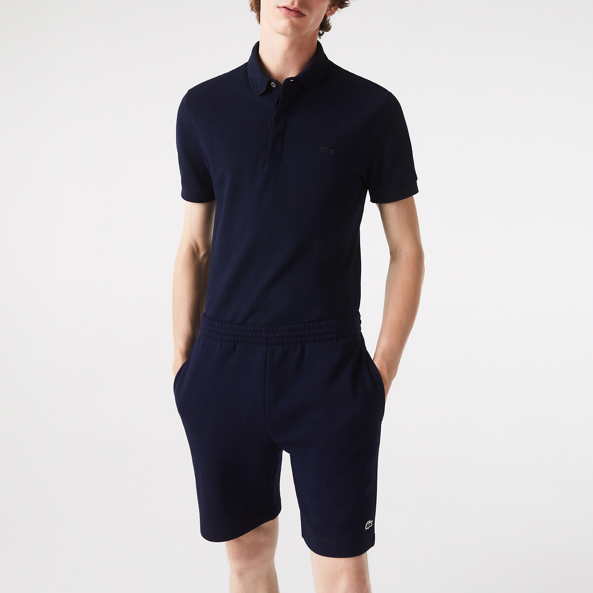 Shorts dritti in felpa Lacoste Sport blu marino, LACOSTE