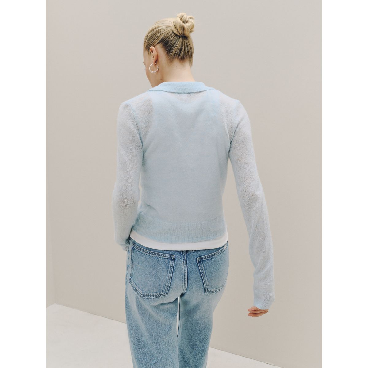 Chemise en maille transparente bleu clair, NEXT