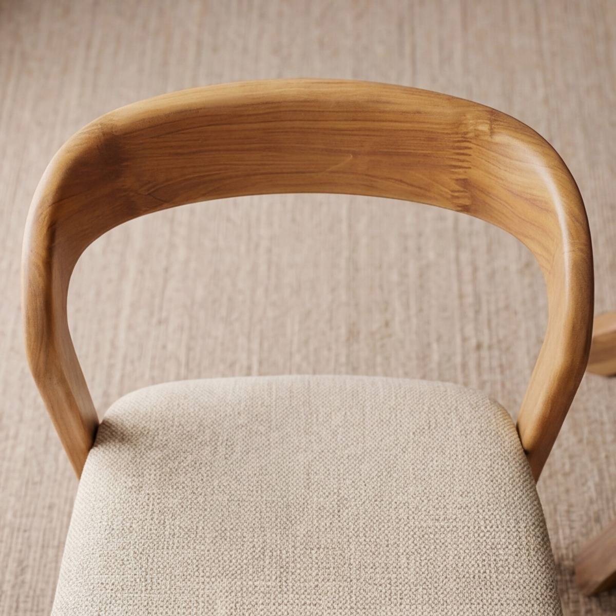 Chaise en bois de chêne et tissu TEDDY bois clair, MADE IN MEUBLES