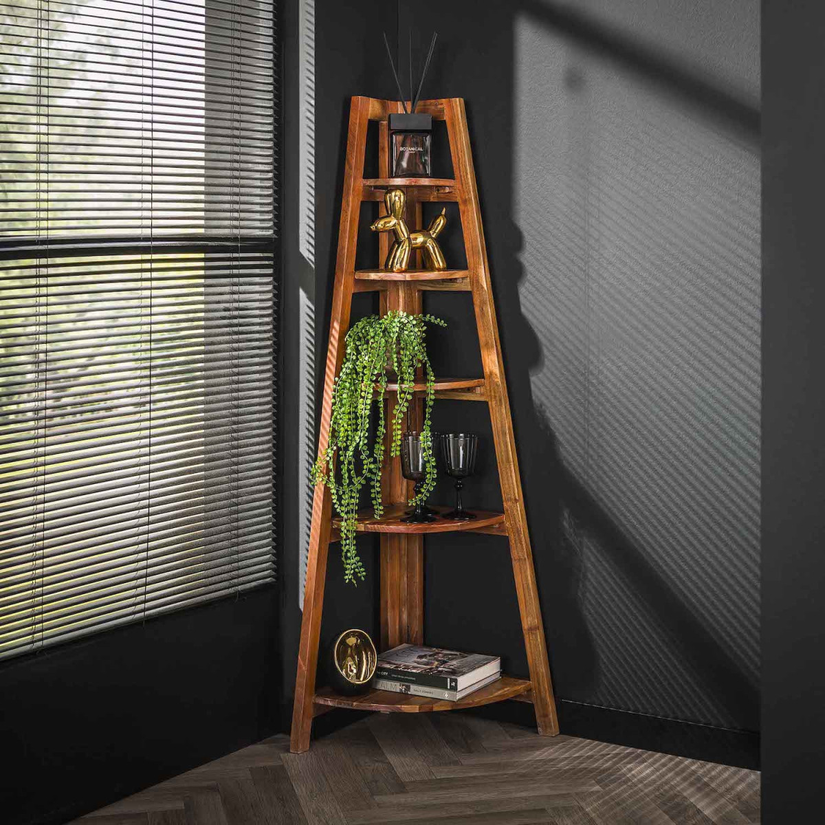 étagère d'angle pliable en bois - ALPAGA marron, MATHI DESIGN