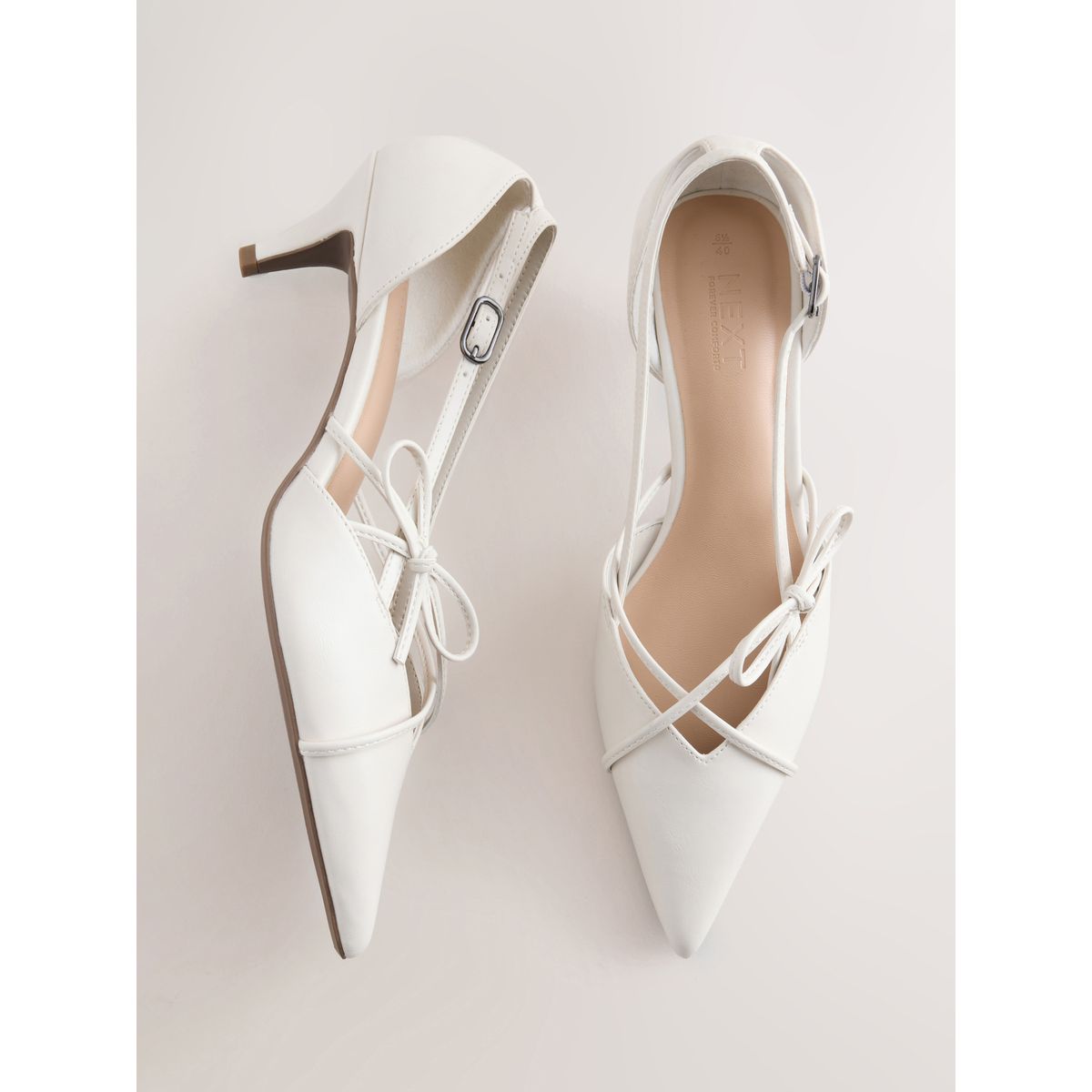 Chaussures en 2 parties à talons et découpes os, NEXT