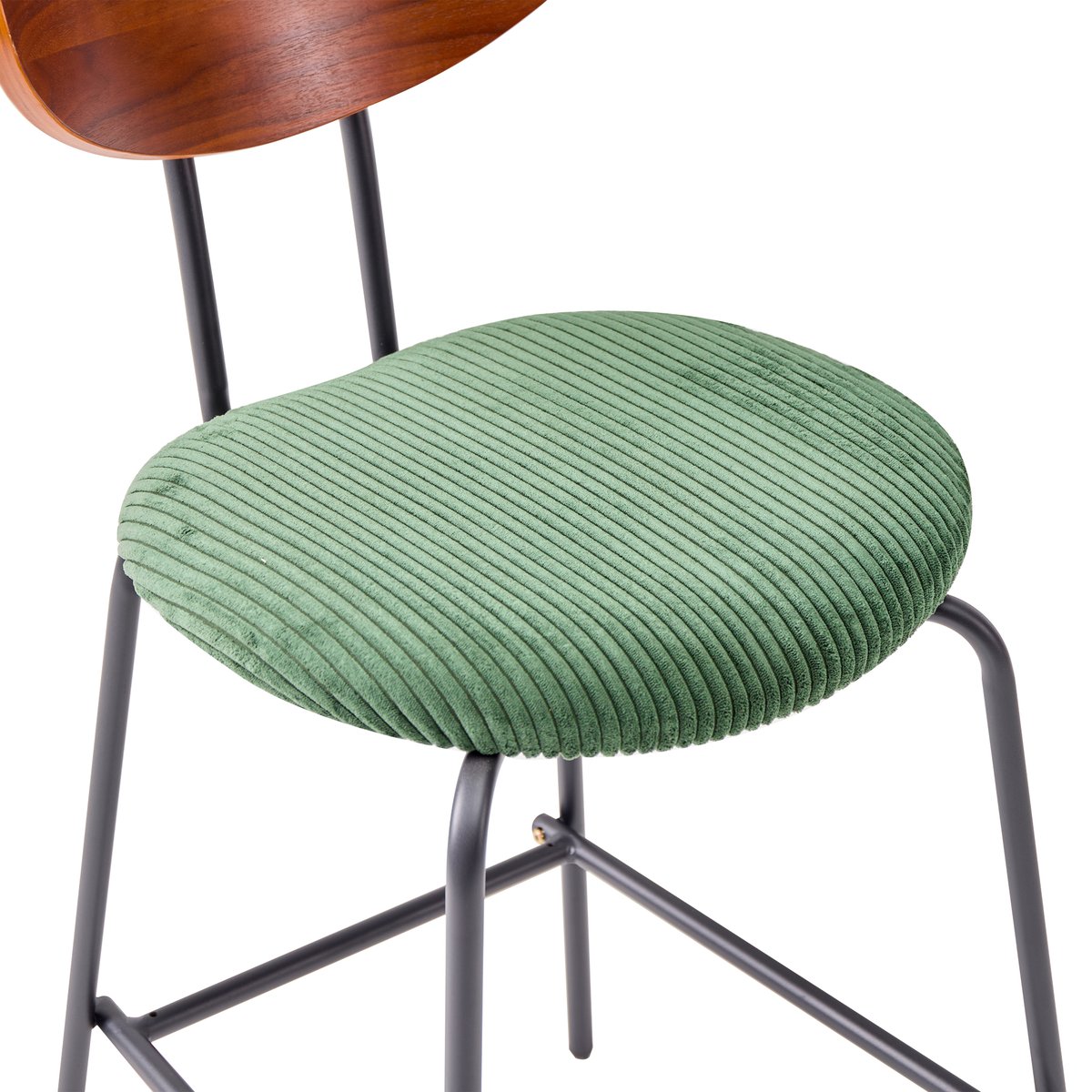 Lot de 2 tabourets de bar en métal et bois, NIBE vert, NORDLYS