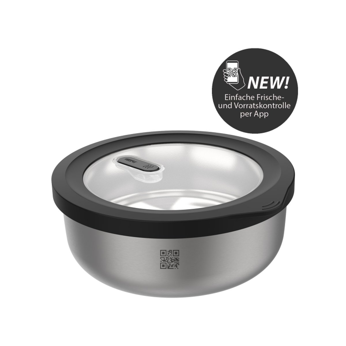 Boîte de conservation fraîcheur PROVIDO, circulaire, 2.000 ml (Contrôle de la fraîcheur et des stocks via application) couleur unique, GEFU