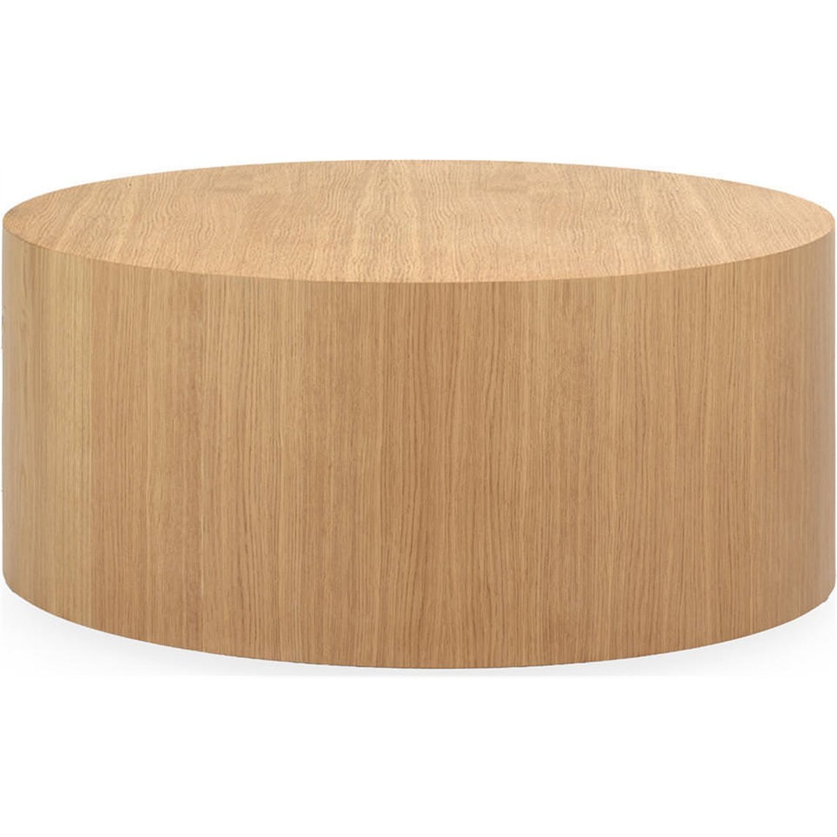 Table basse ronde en placage de chêne chêne naturel, RECOLLECTION