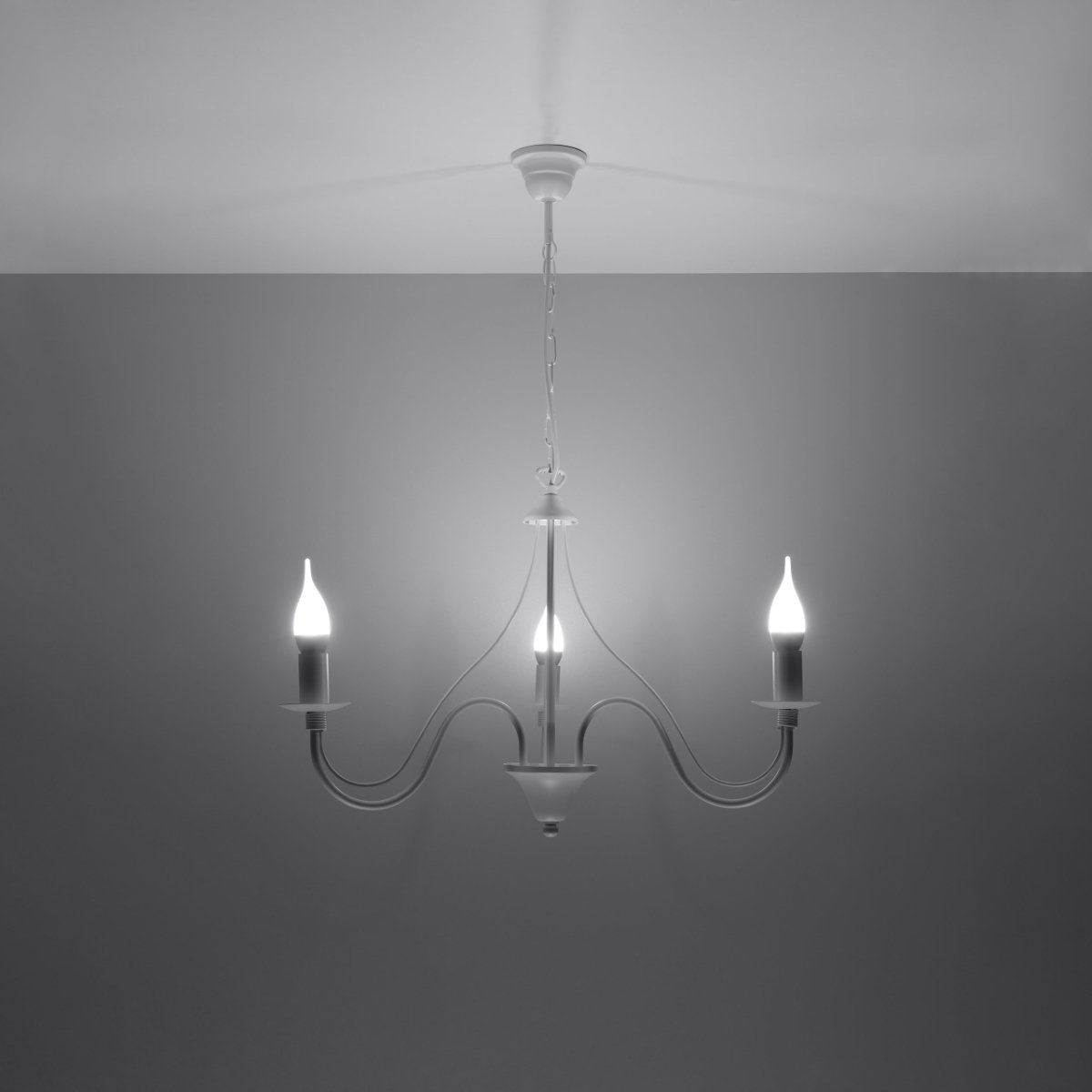 Lustre Acier Blanc E14 3 Minerwa blanc, EDEN