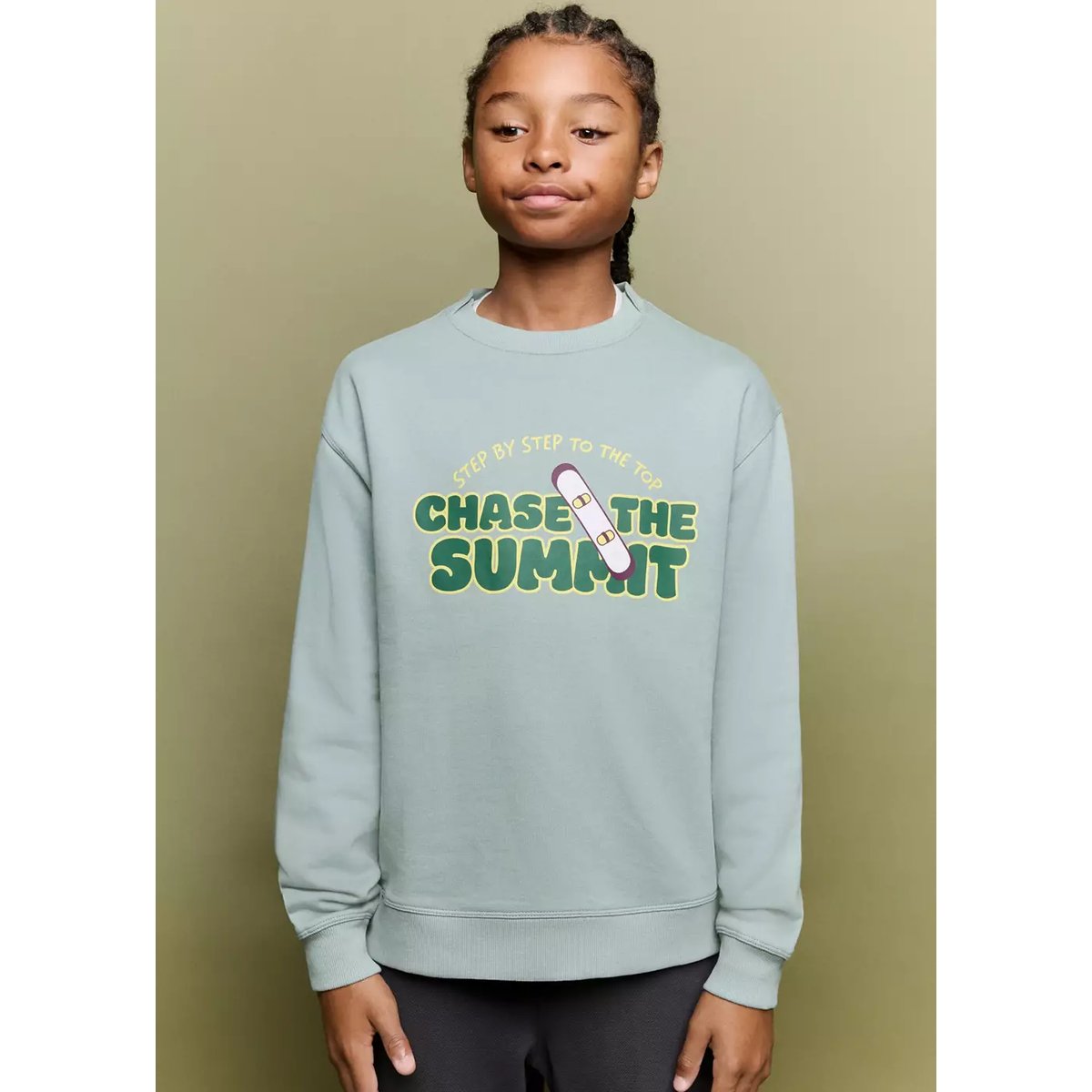 Sweat imprimé coupe balloon vert d´eau, MANGO KIDS