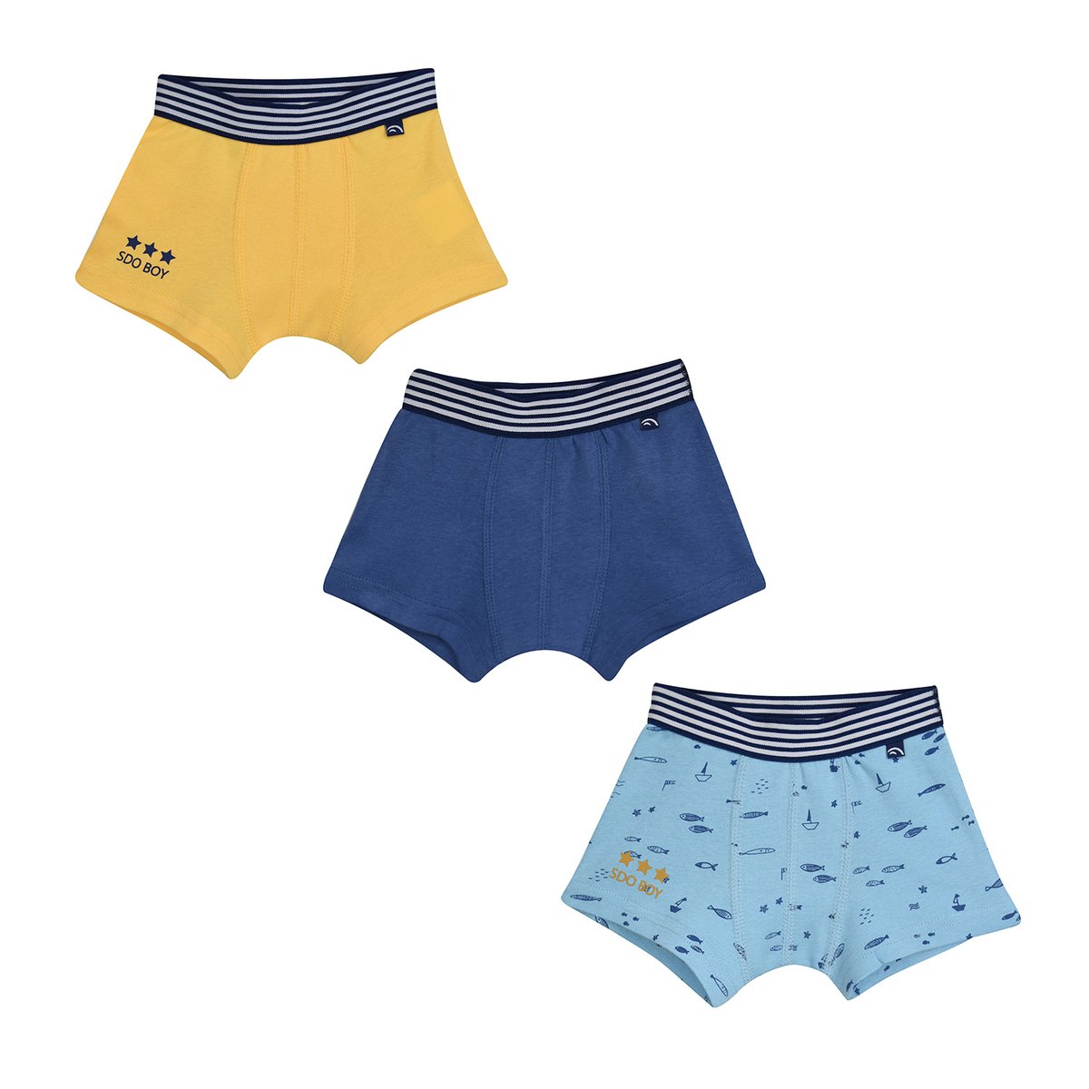 Lot de 3 boxers helio enfant blanc, SUCRE D'ORGE
