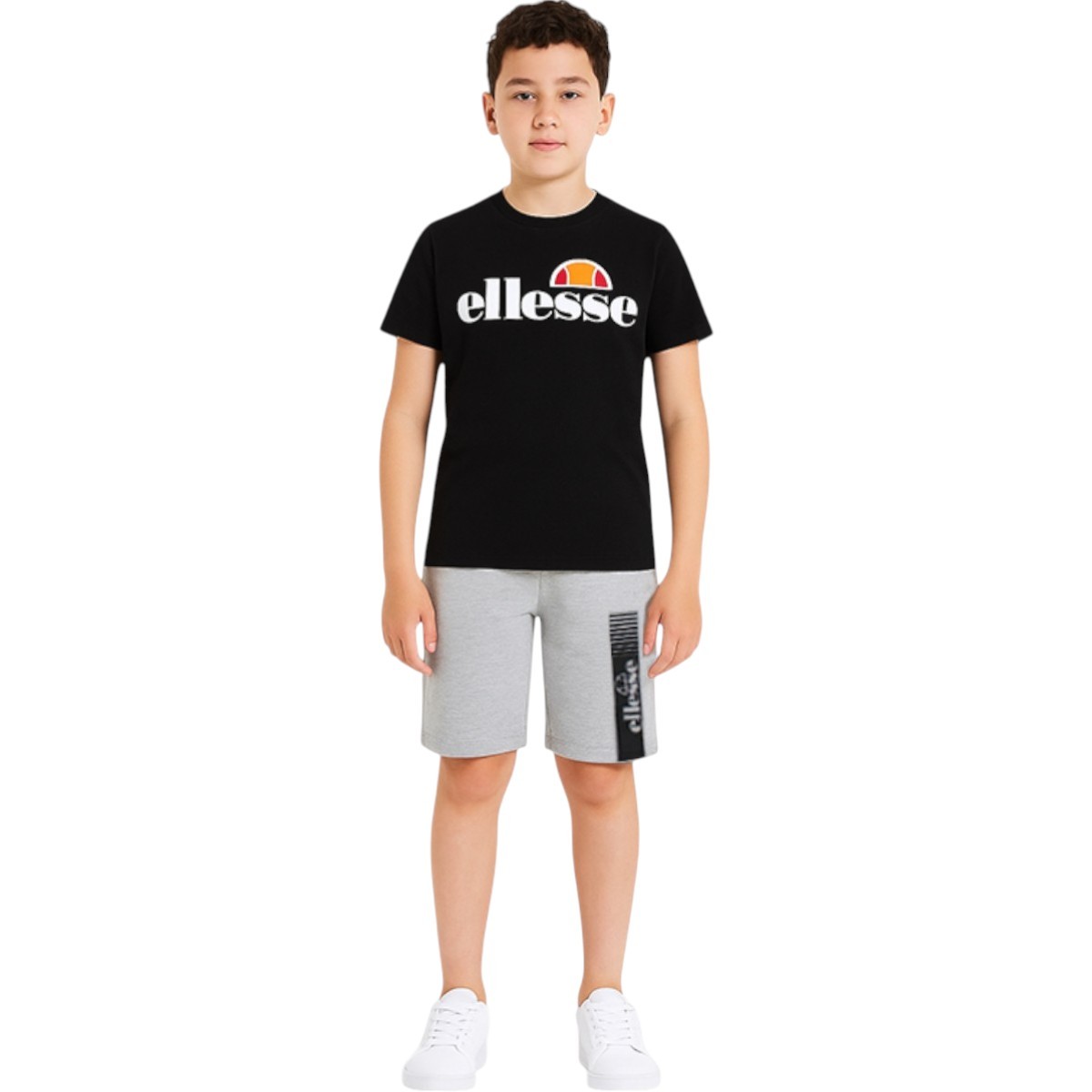 Lot de 2 t-shirts manches courtes et short PLAYGROUND gris clair, ELLESSE