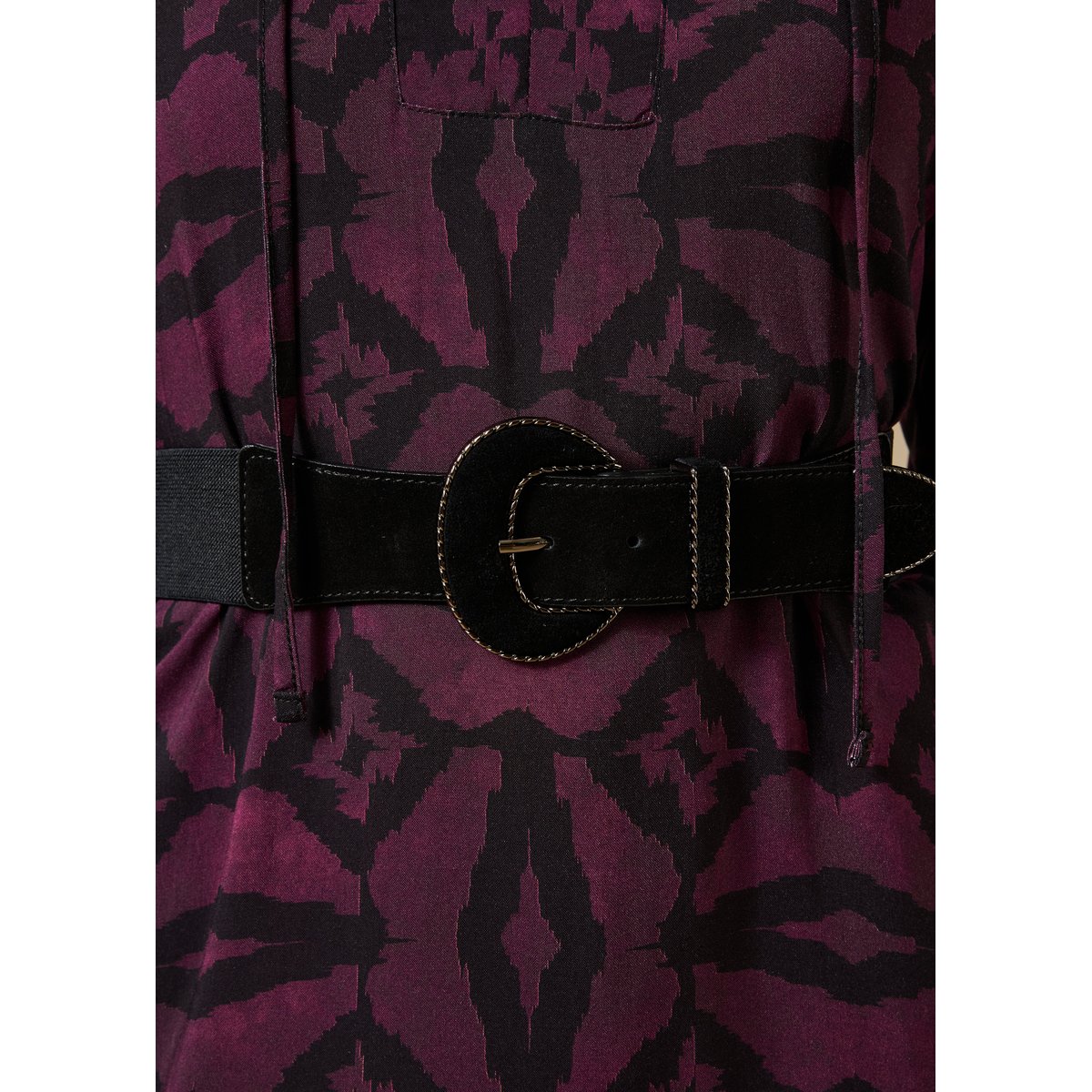 Ceinture élastiquée boucle texturée noir, LA FEE MARABOUTEE