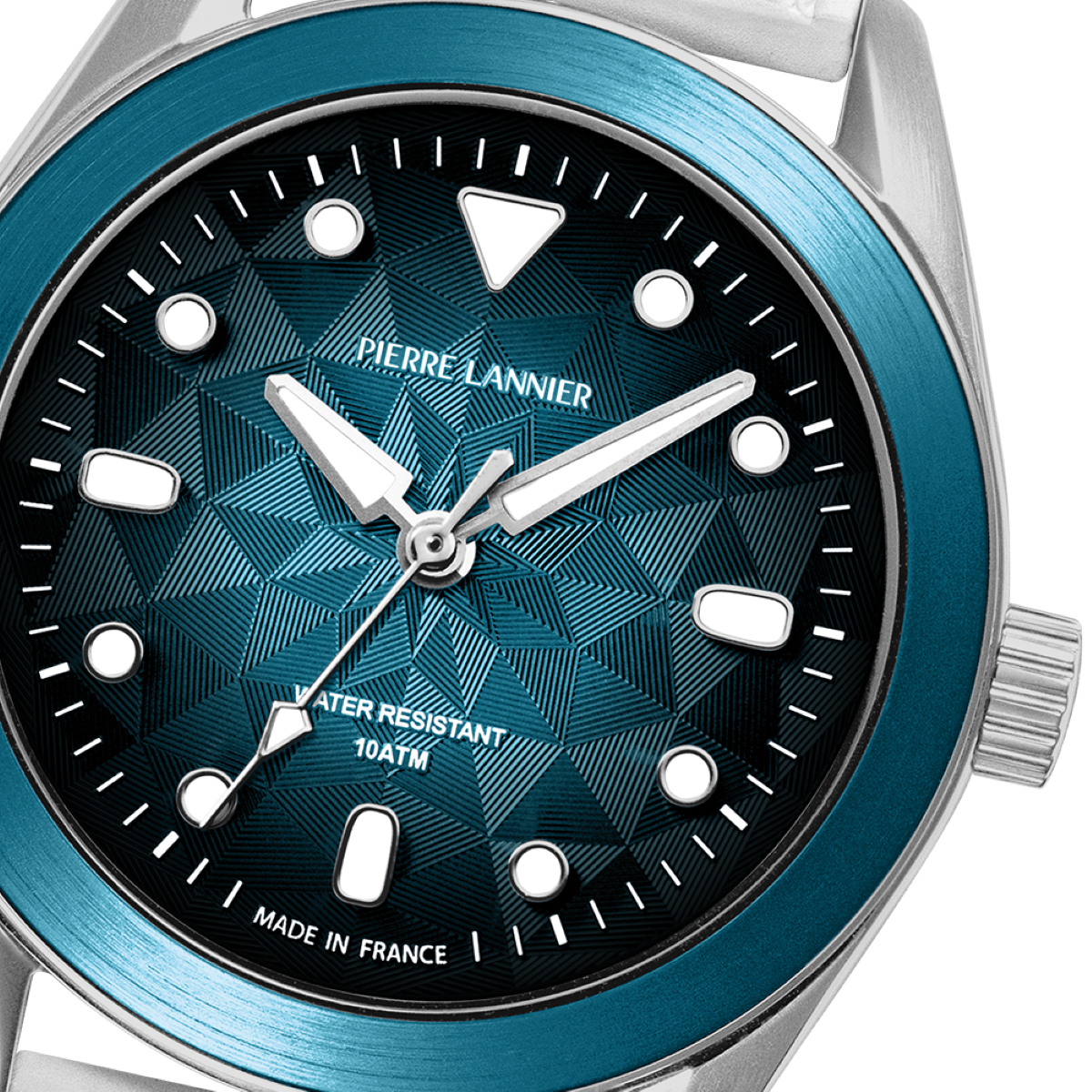 Montre Analogique  BORA argenté bleu blanc, PIERRE LANNIER