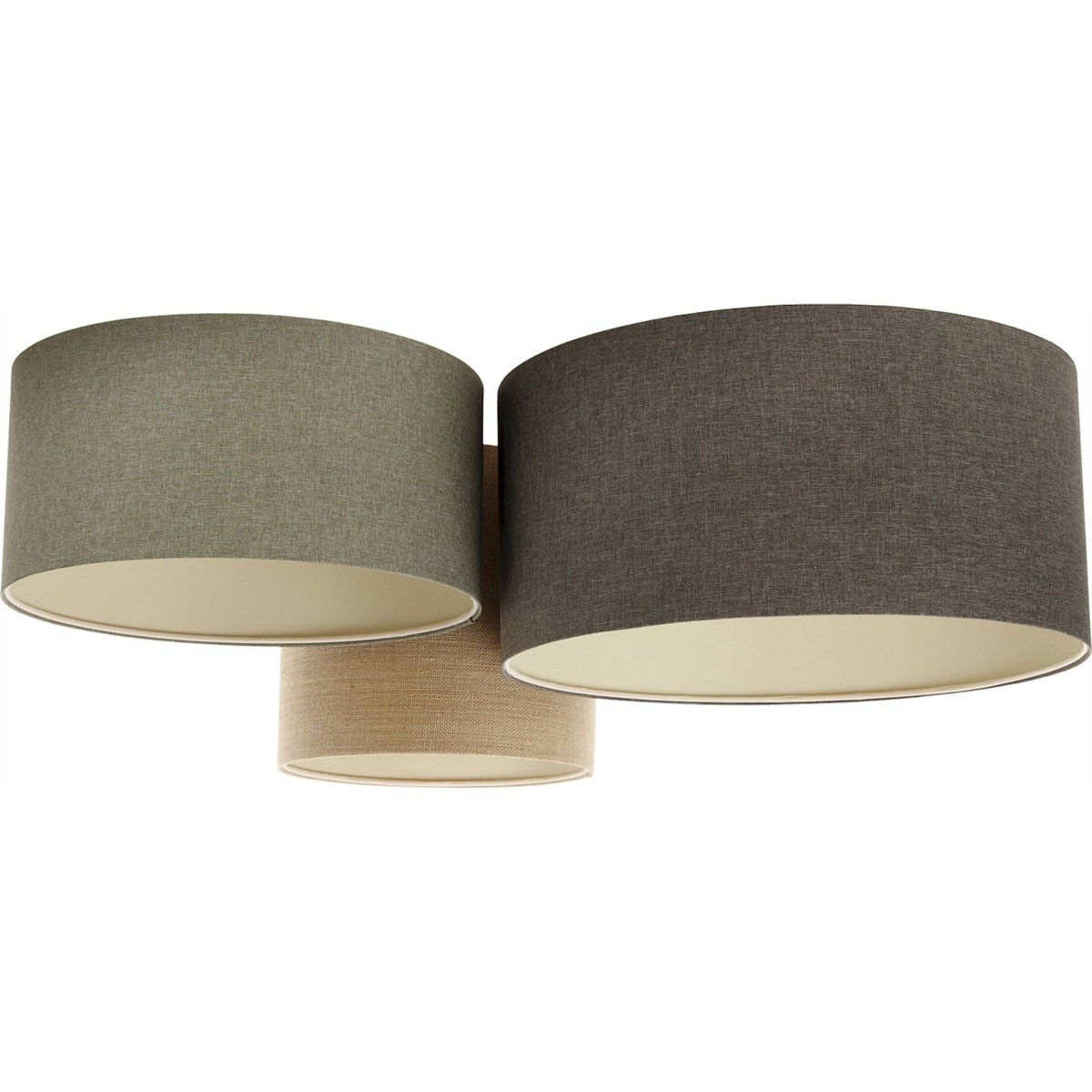 Plafonnier rond en tissu, BOHO ELEGANT beige crème tissu structuré, BPS KONCEPT