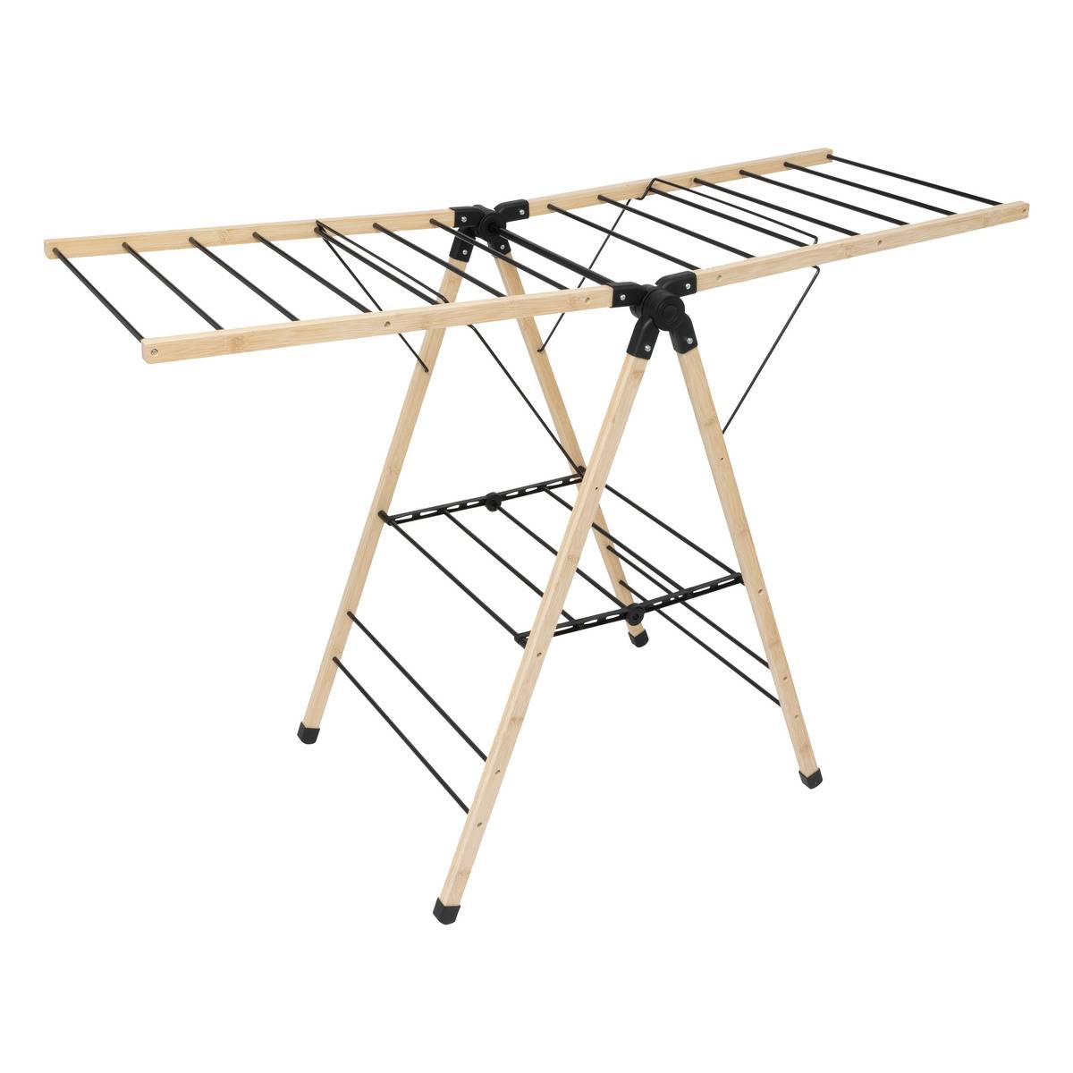 Étendoir à linge pont pliant 13m en bois BLACK BAMBOO noir, 5FIVE SIMPLY SMART