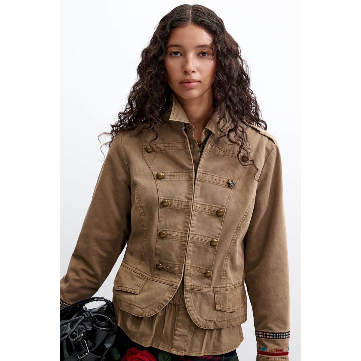 veste regular en coton vert, DESIGUAL