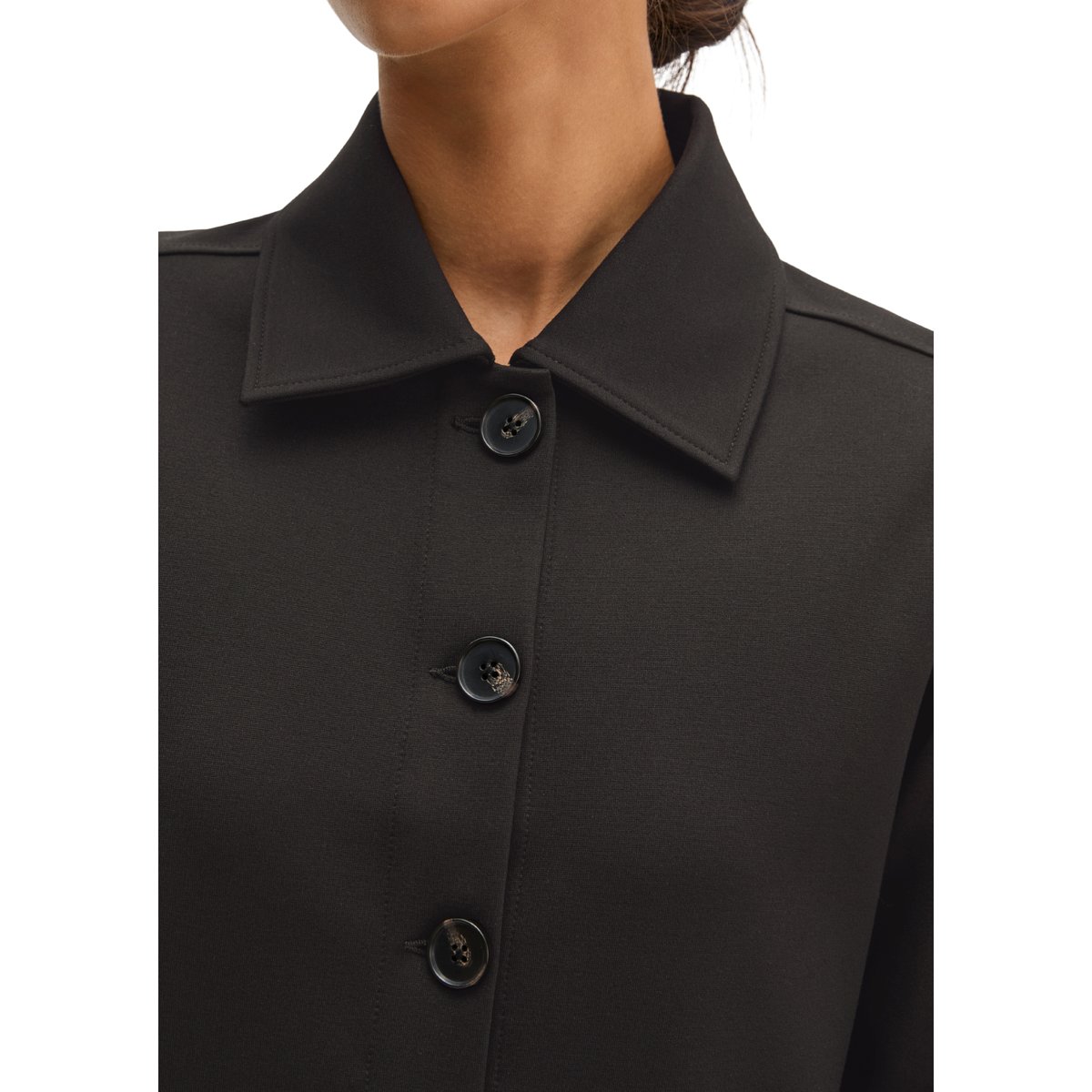 Veste en jersey, coupe regular, courte en interlock doux noir, MARC O'POLO
