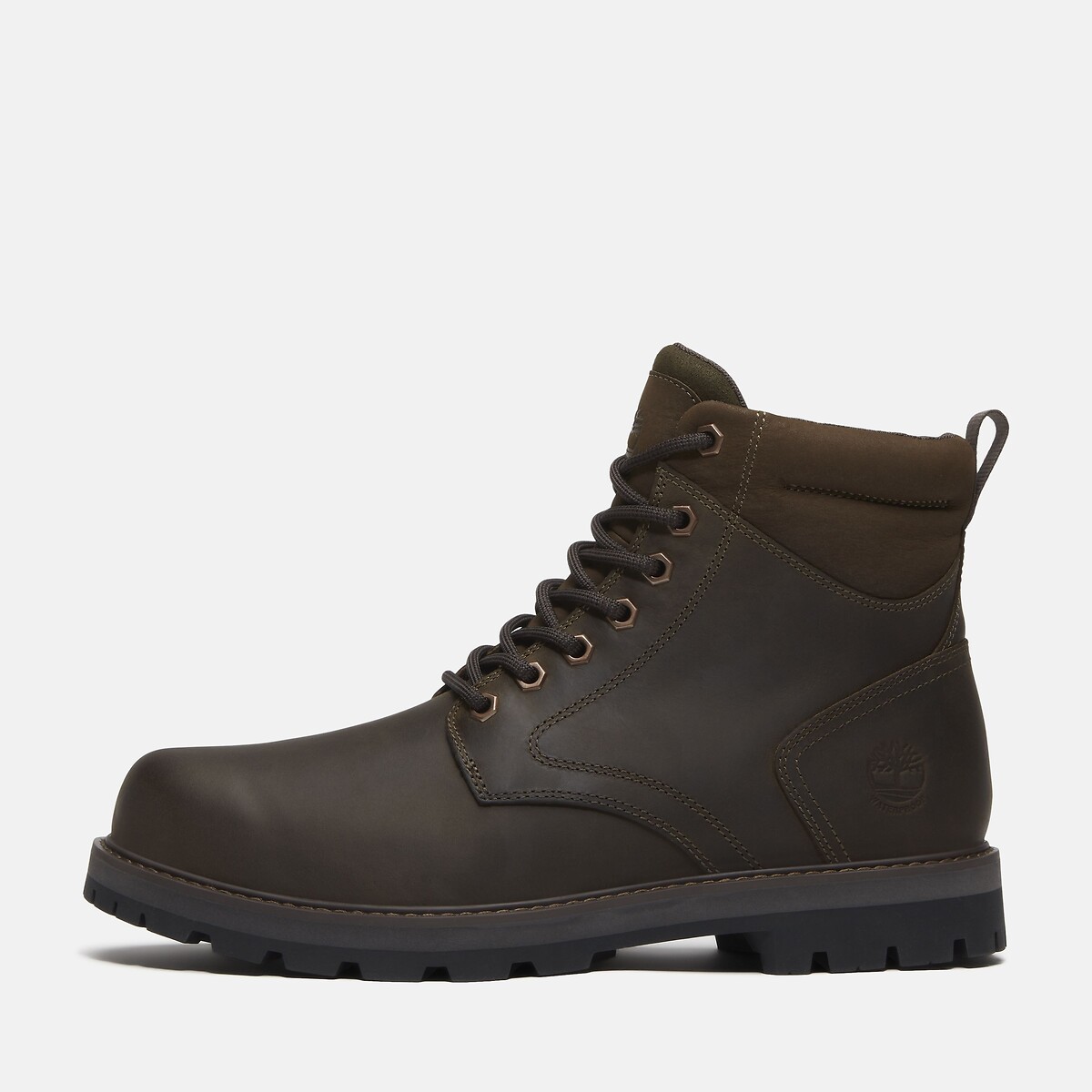 Stivaletti con lacci in pelle BRITTON ROAD MID LACE kaki scuro, TIMBERLAND