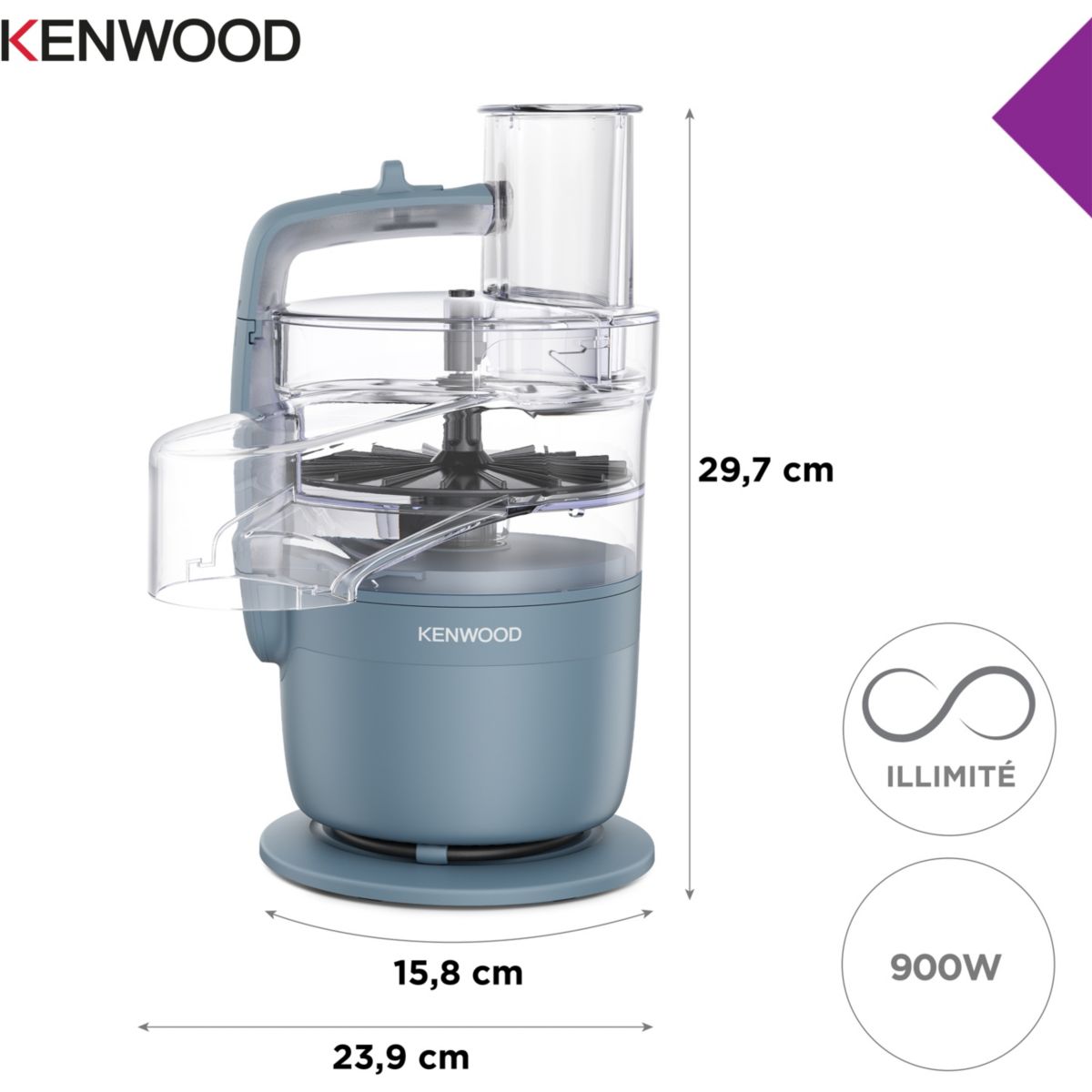 Robot multifonction MULTIPRO GO FDP23.140GY couleur unique, KENWOOD