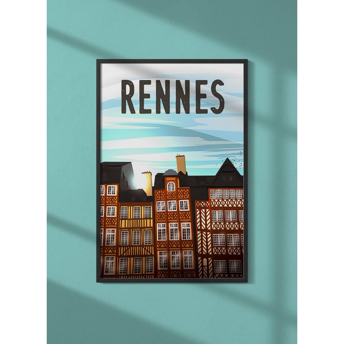 Affiche ville Rennes jour blanc, L'AFFICHERIE