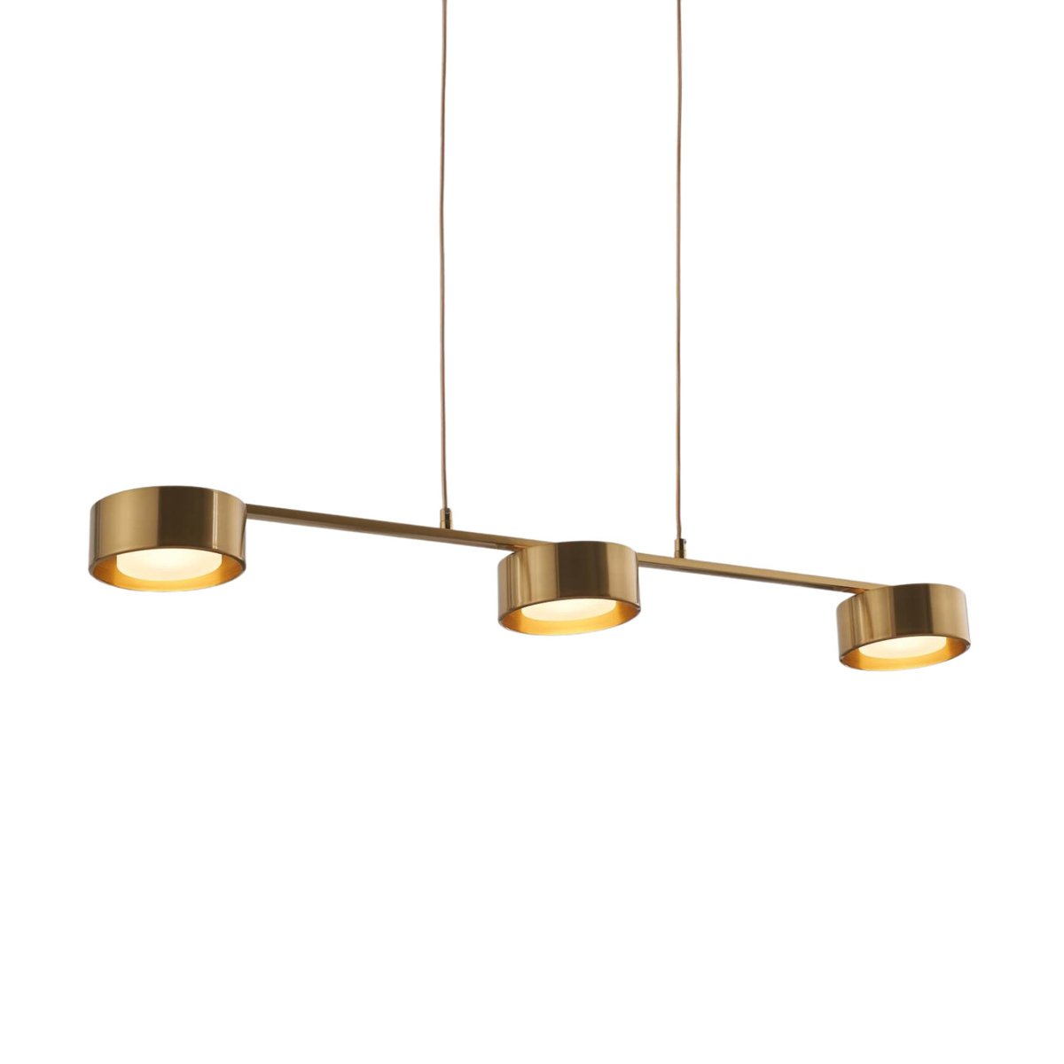 Suspension LED longiligne dorée - PRINS laiton, KOSILUM