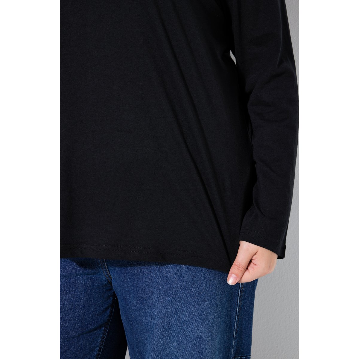 T-shirt manches longues. T-shirt noir, ULLA POPKEN