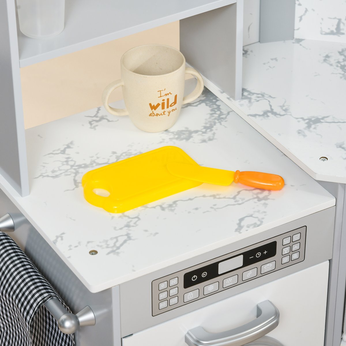 Ensemble de cuisine pour enfants MDF Gris gris blanc, AIYAPLAY