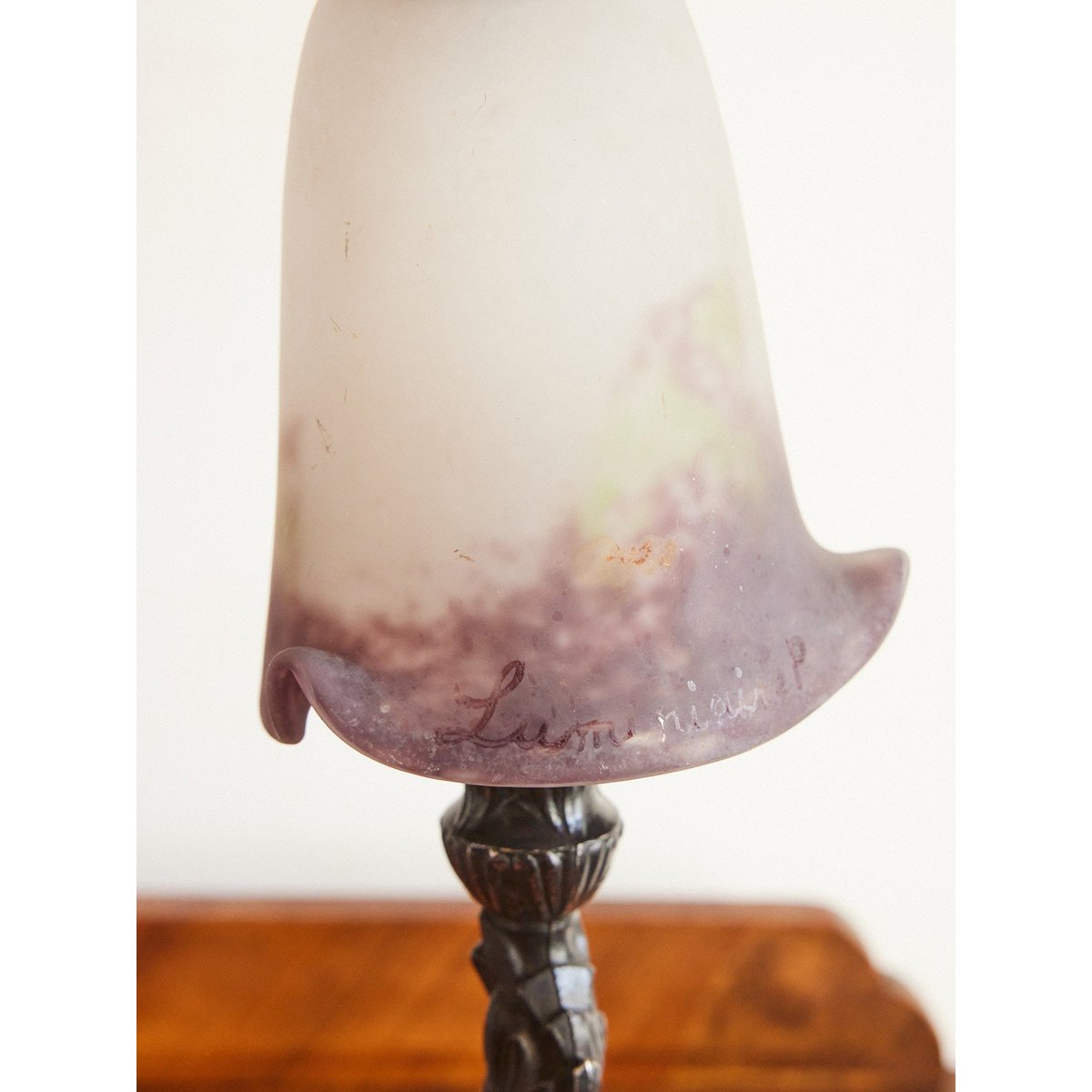 Lampe à poser Art déco Colette N°447 - Bon état blanc, DEBONGOUT