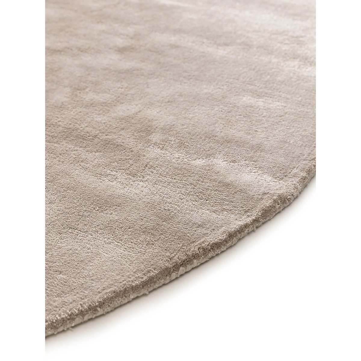 Tapis rond en viscose Ovale tissé main NELA taupe, BENUTA