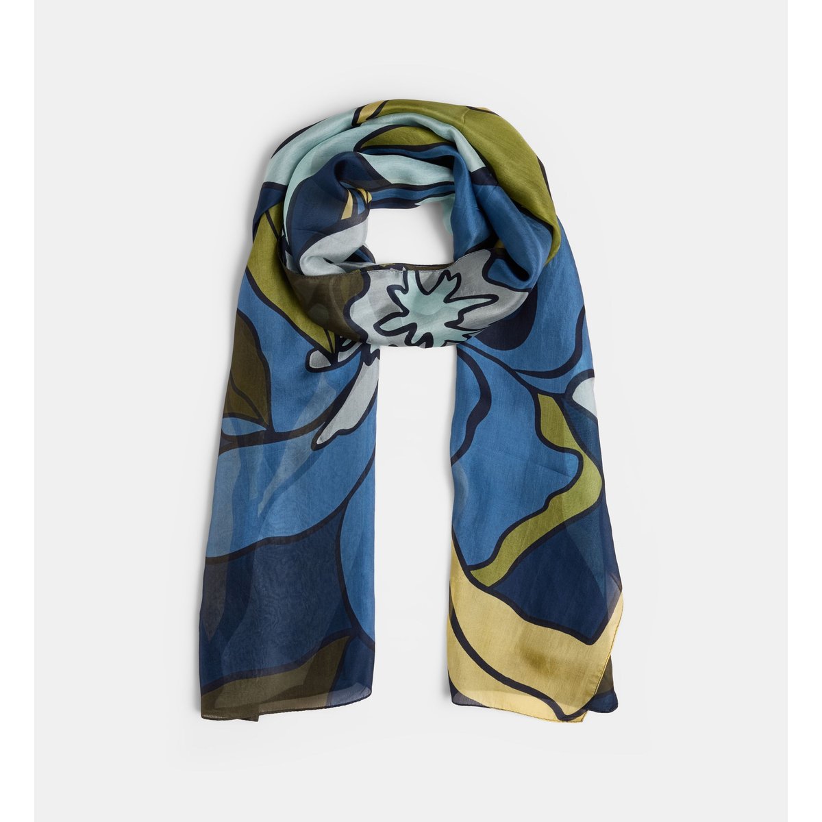 Foulard laurane fleurs bleu, GALERIES LAFAYETTE