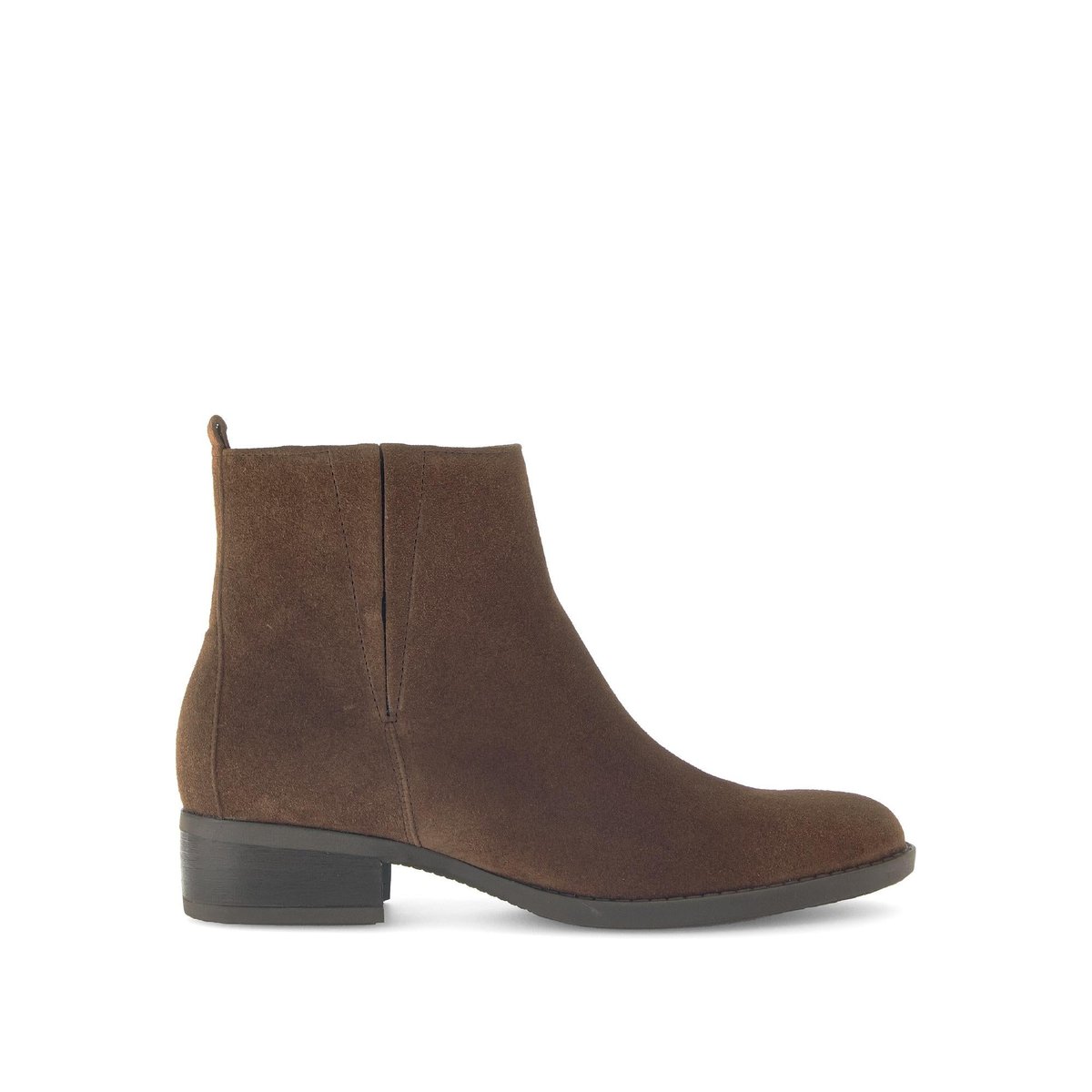 Bottines en cuir à talon décroché marron, GABOR