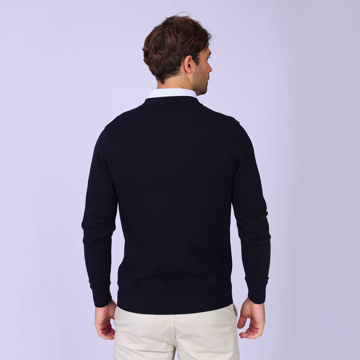 Pull chemise Gérald bleu marine, MISE AU GREEN