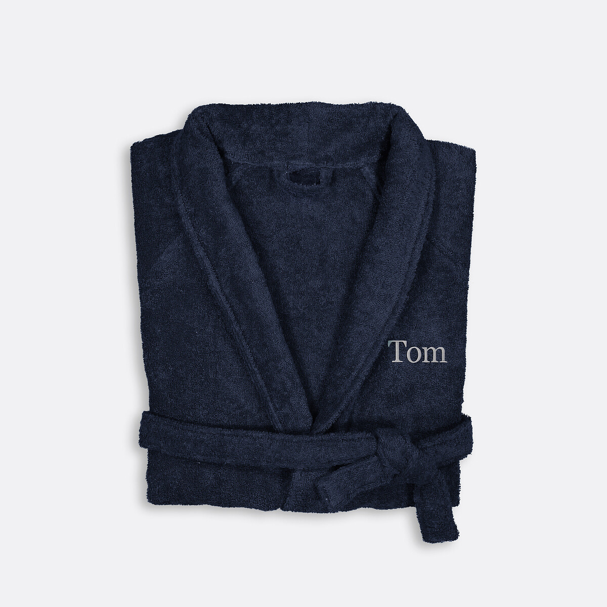 Peignoir éponge col châle personnalisé, Haxel bleu marine, LA REDOUTE INTERIEURS
