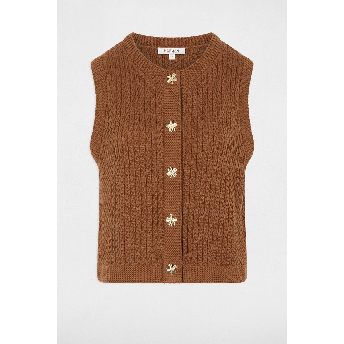 Pull sans manches camel, MORGAN