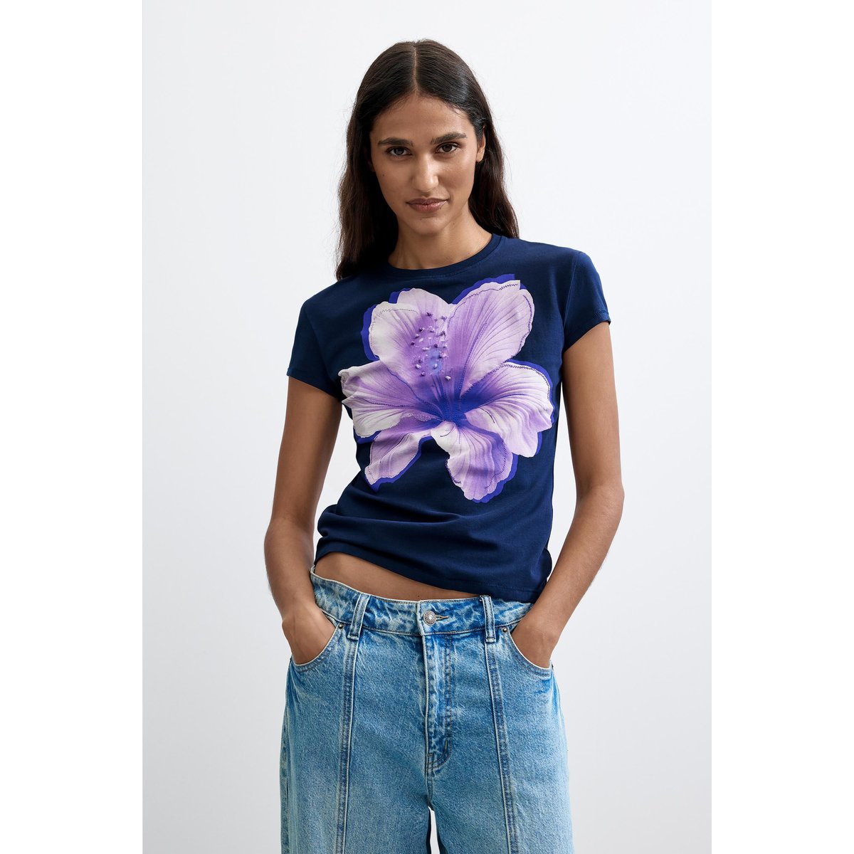 T-SHIRT À IMPRIMÉ FLORAL bleu, DESIGUAL