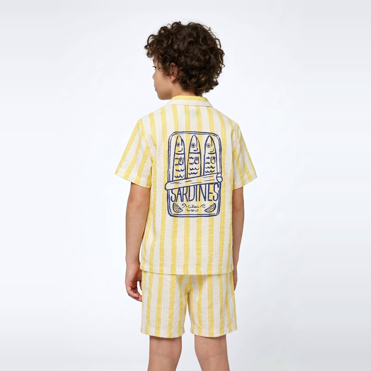 Chemise manches courtes imprimée en seersucker en coton tweety, MONOPRIX