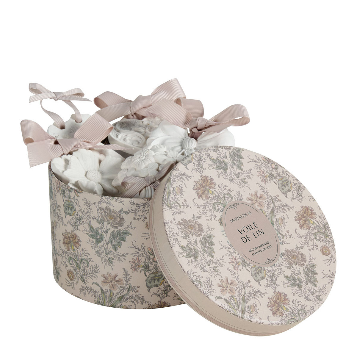 Coffret de 5 décors parfumés - Voile de Lin blanc, MATHILDE M