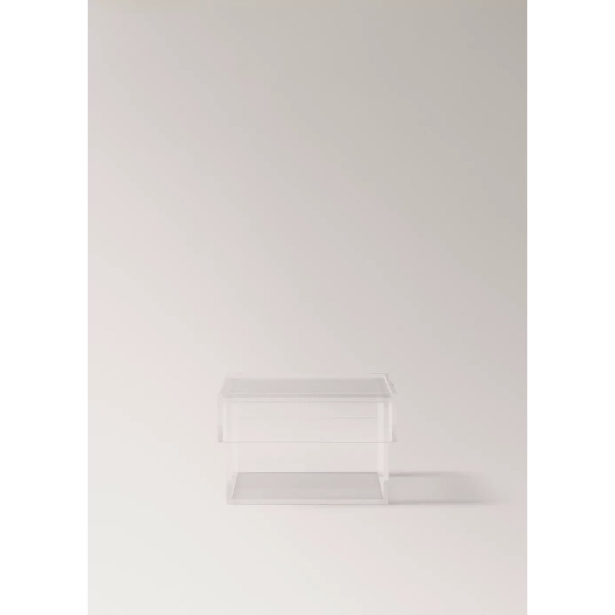 Boîte de salle de bain moyenne en acrylique gris glacé, MANGO HOME