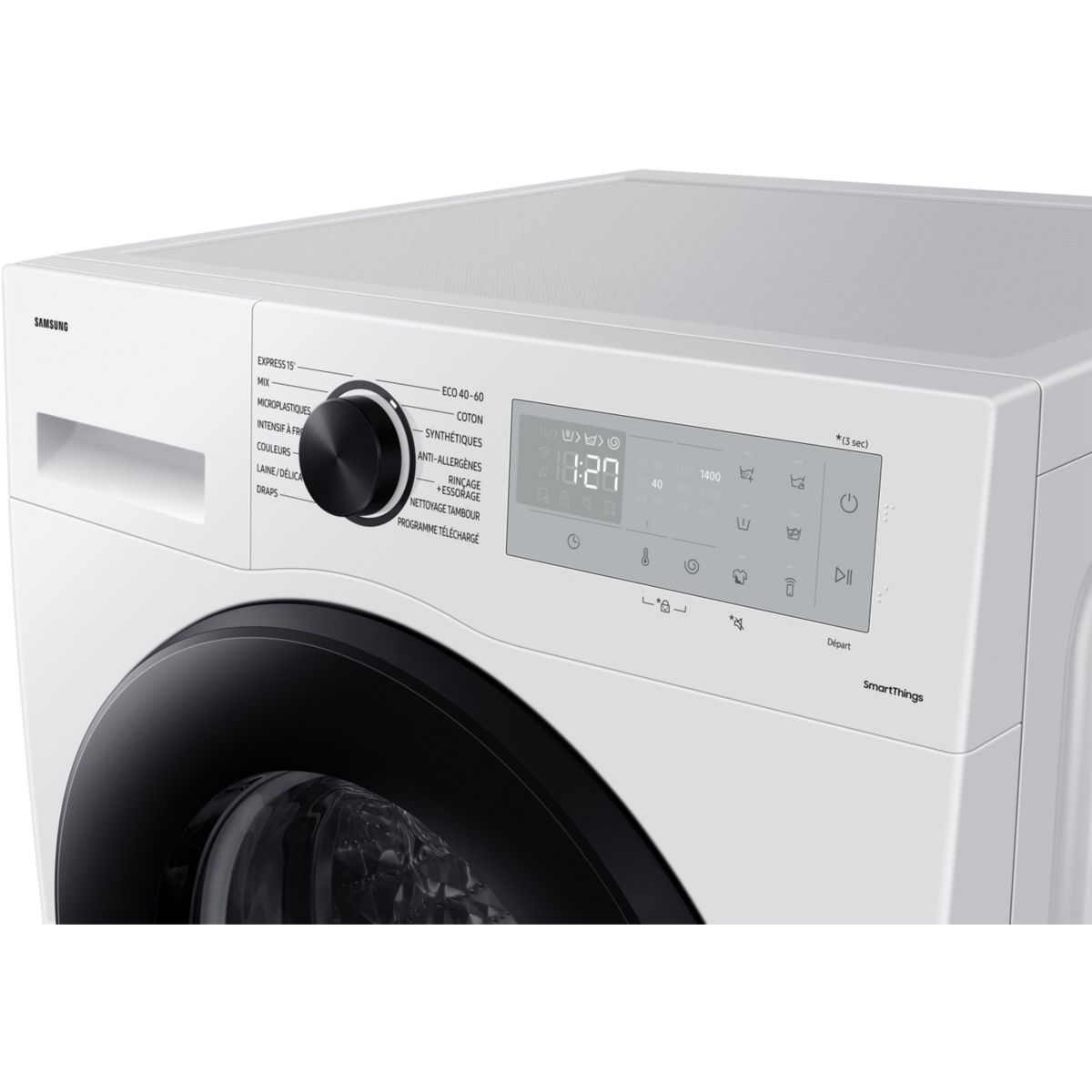 Lave linge hublot WW80CGC04DAH - 8 kg - 1400 tr/min - Classe A - Moteur induction - Connecté blanc, SAMSUNG