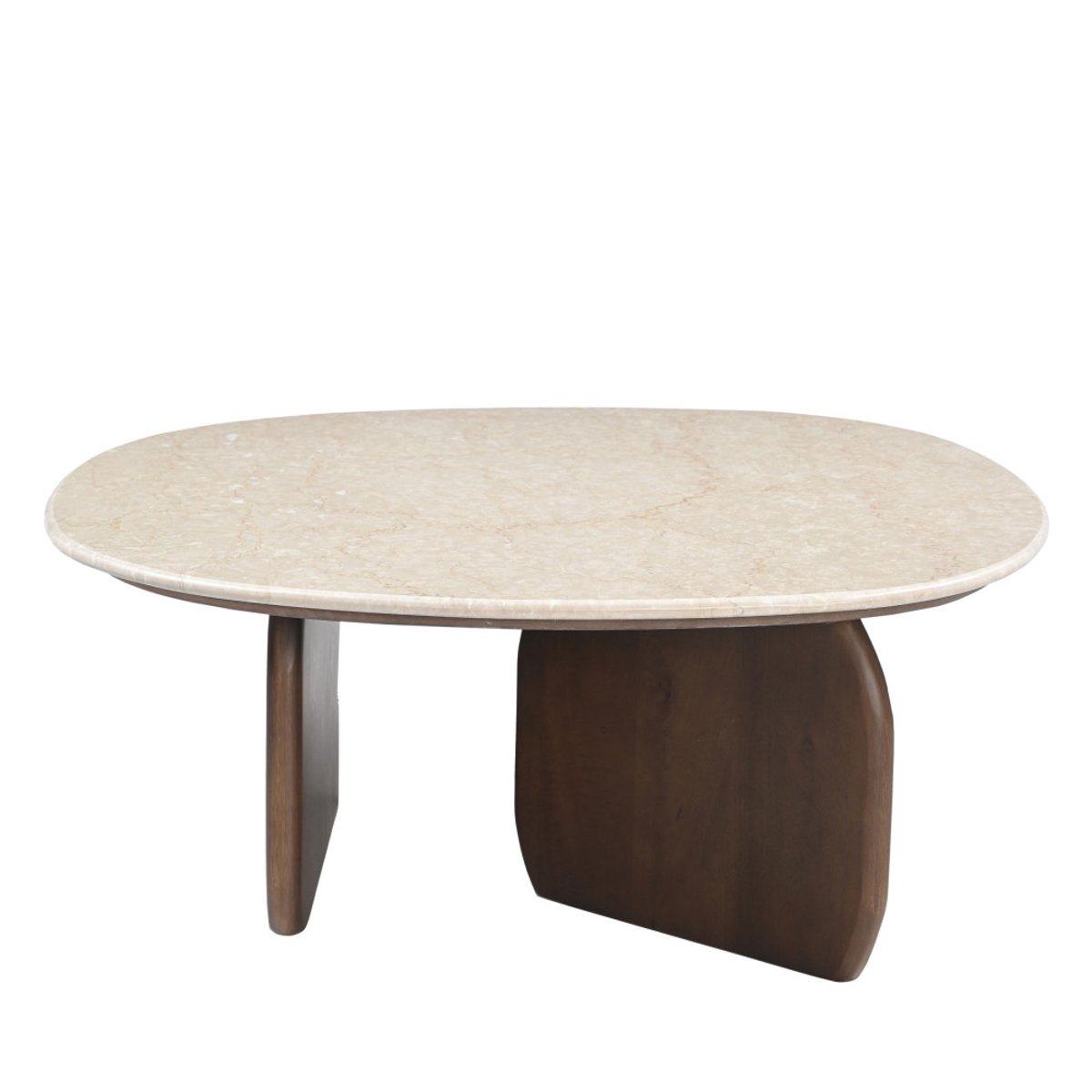 Table basse en marbre et bois massif- DALILA blanc ivoire, DRAWER