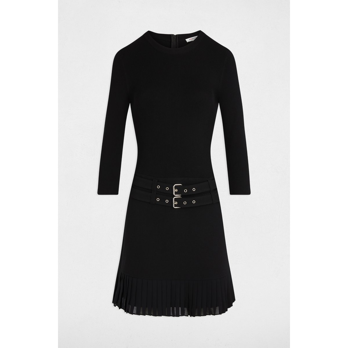 Robe courte plissée noir, MORGAN