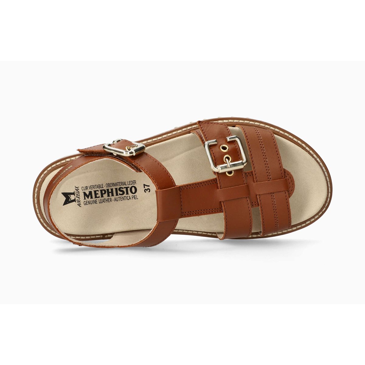Sandales en cuir VALNY rouge chili 5147, MEPHISTO