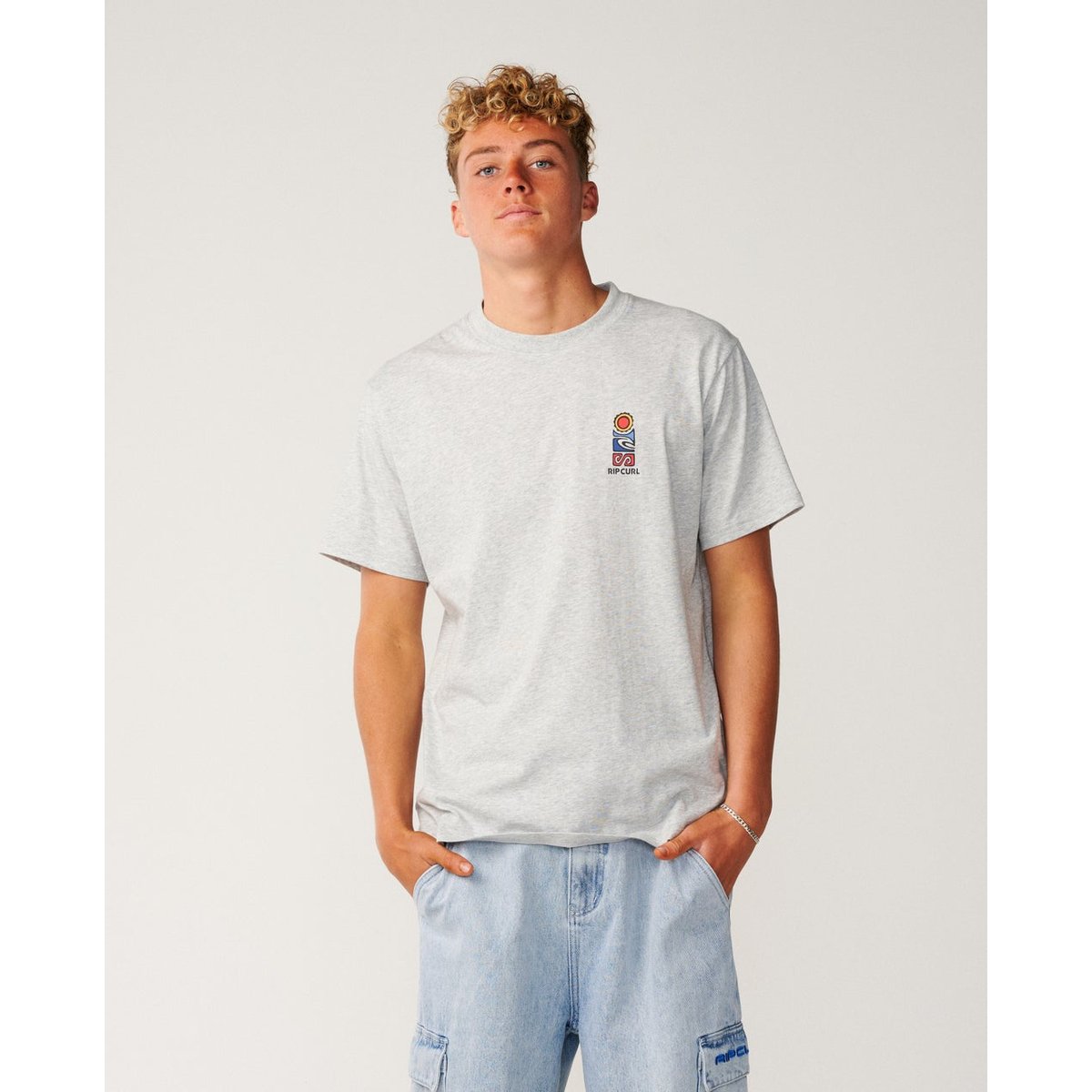 T-shirt relax SEARCH SERIES VAPORCOOL STACK grey marle, RIP CURL