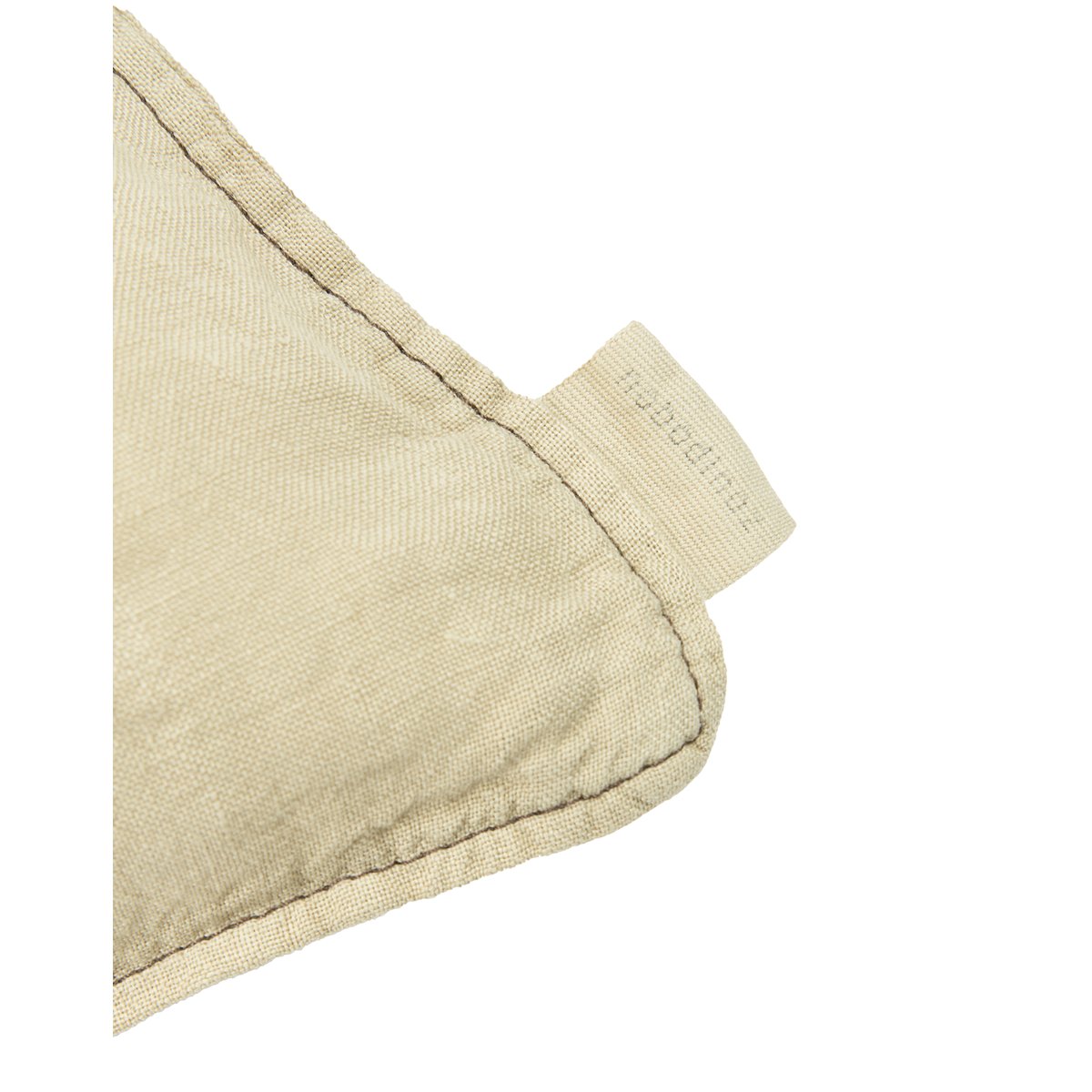 Coussin rectangulaire brodé en lin français lavé L1N0 green tea, NOBODINOZ